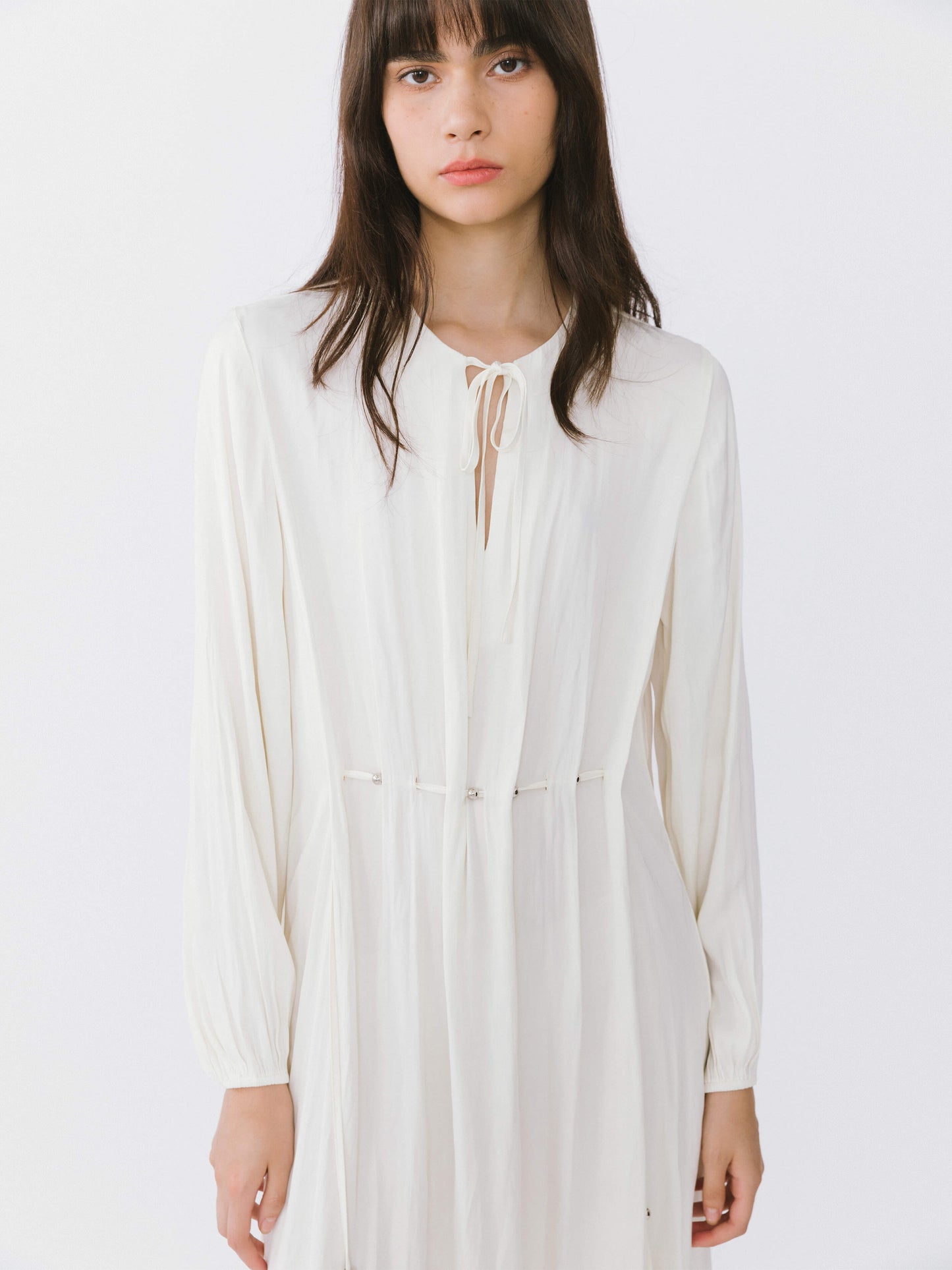 Tiered Long Sleeve A-line Dress