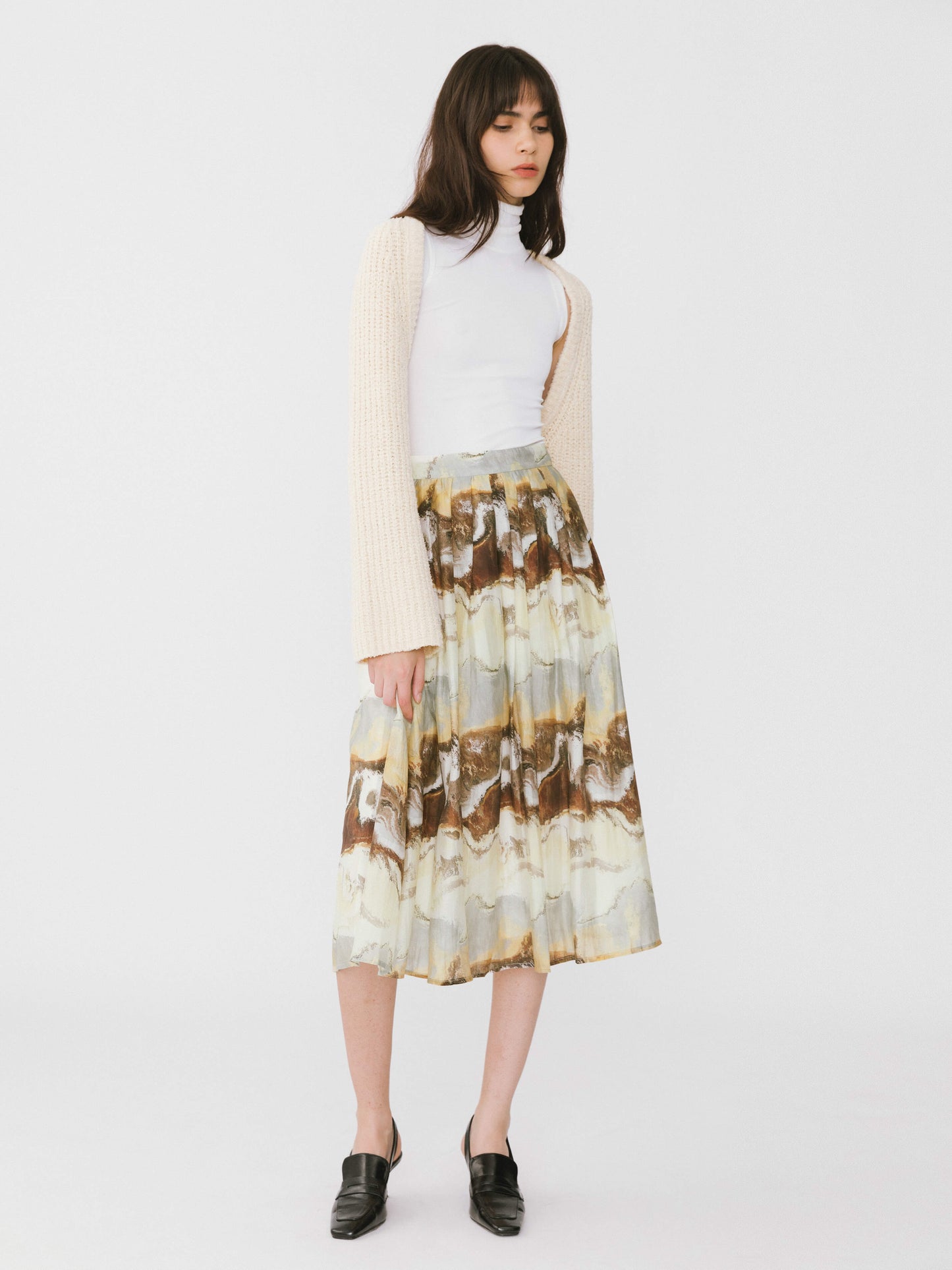Coast Printed Pleated Skirt
