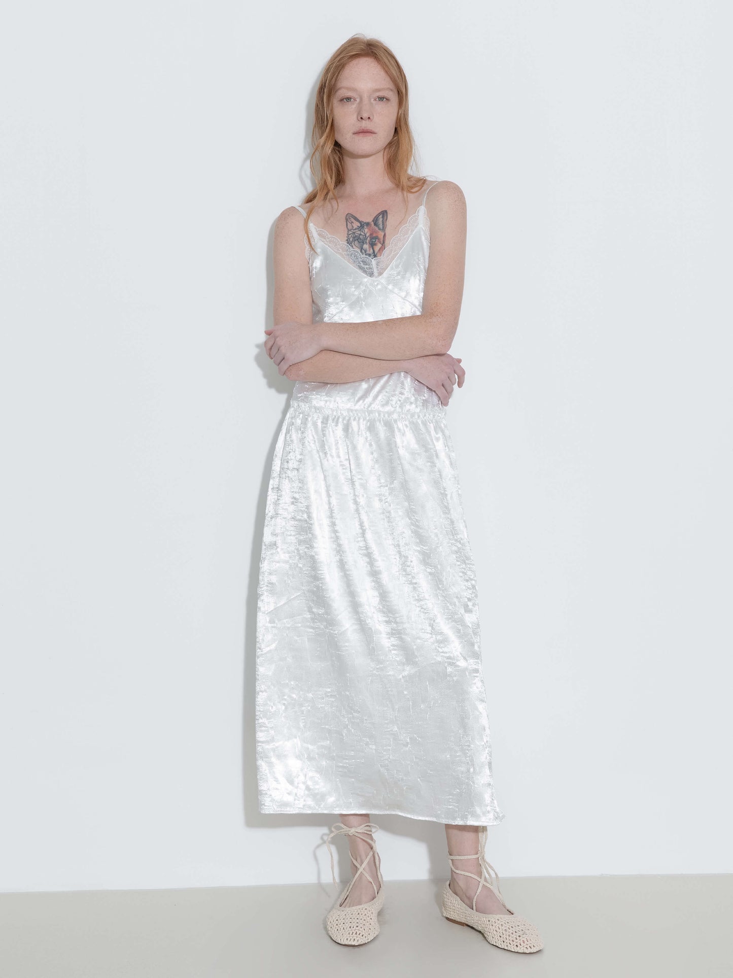 Lace Neck Sling Dress