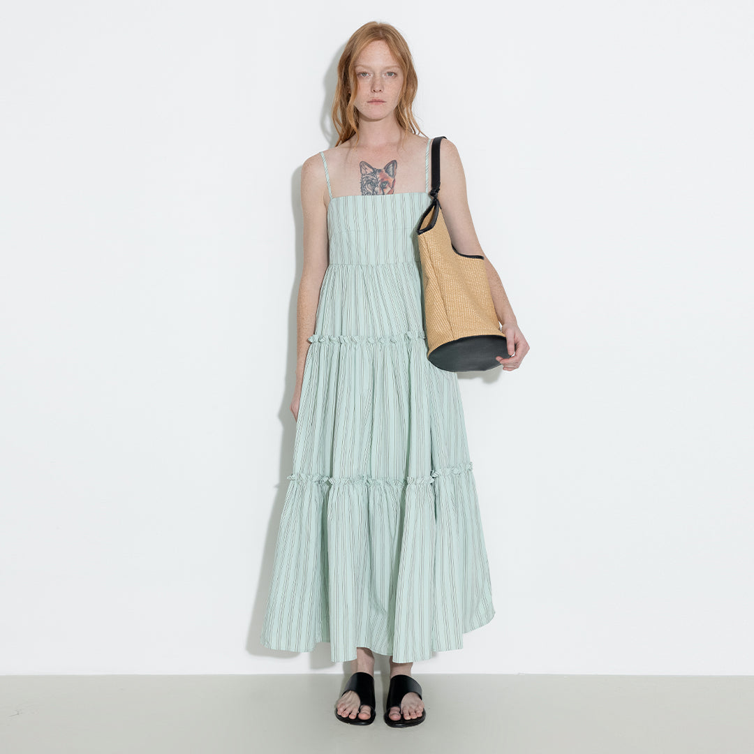 Strap Striped Cake Dress