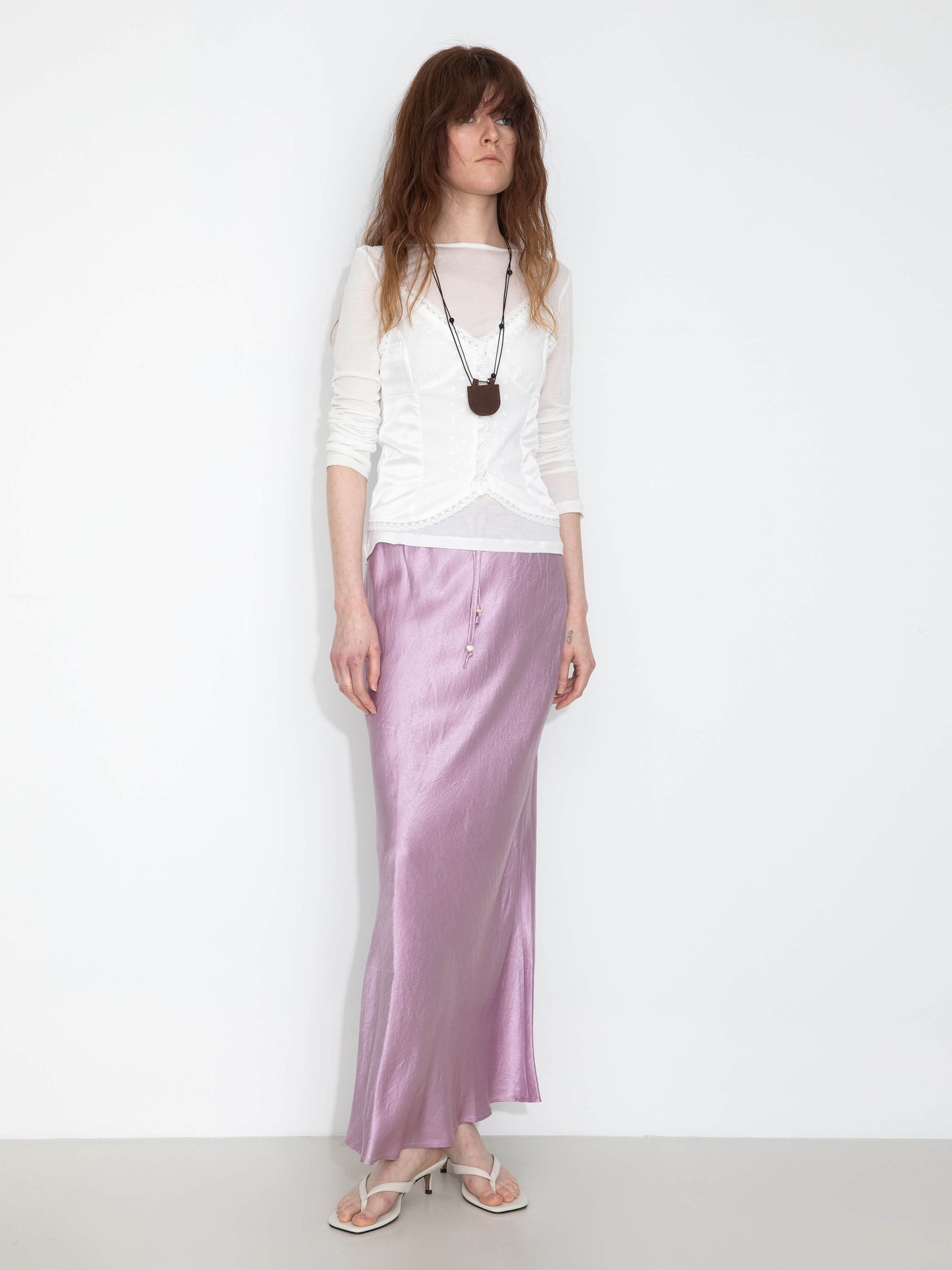 100% Heavyweight Acetate Bias Cut Skirt