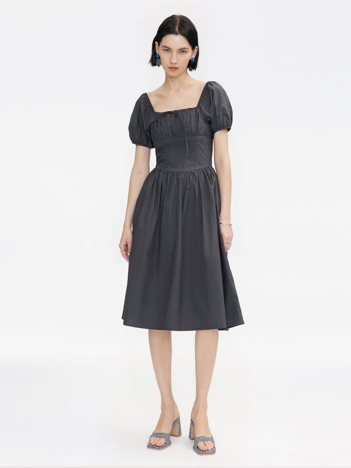Puff Sleeve Retro Dress