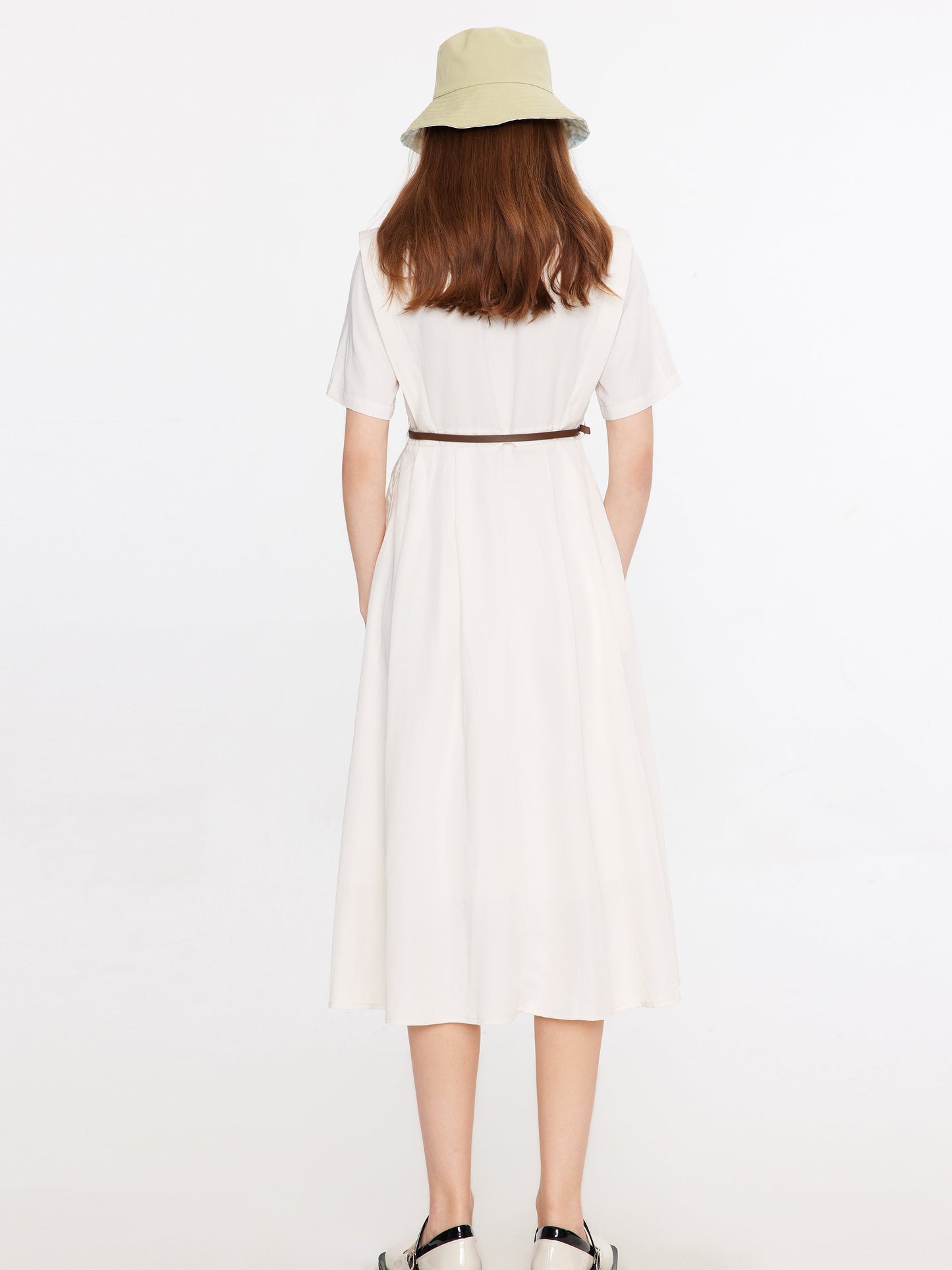 Round Neck Short Sleeve Midi Dress
