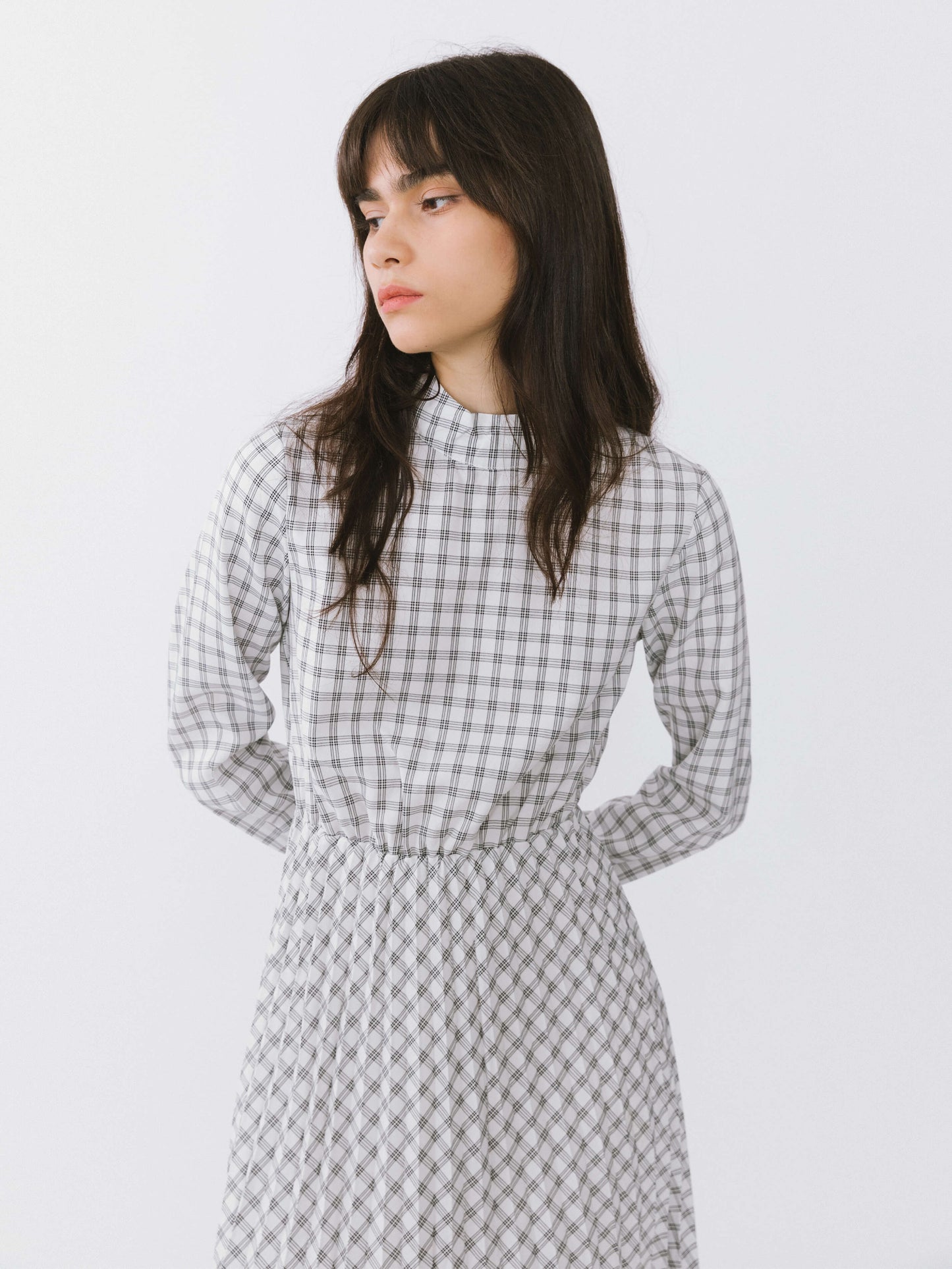 Tartan Neck Tie A-line Dress