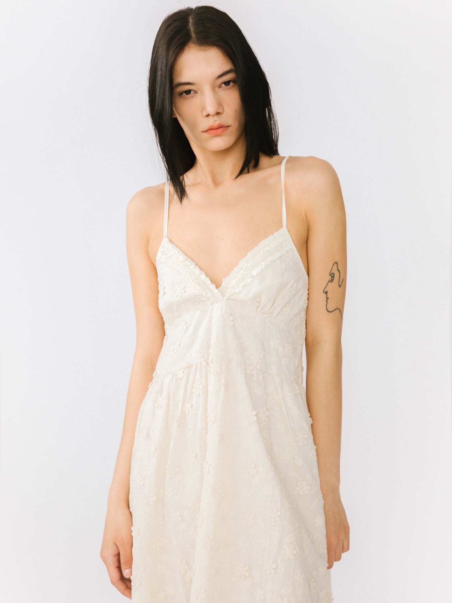 3D Embroidery Lace Sling Dress