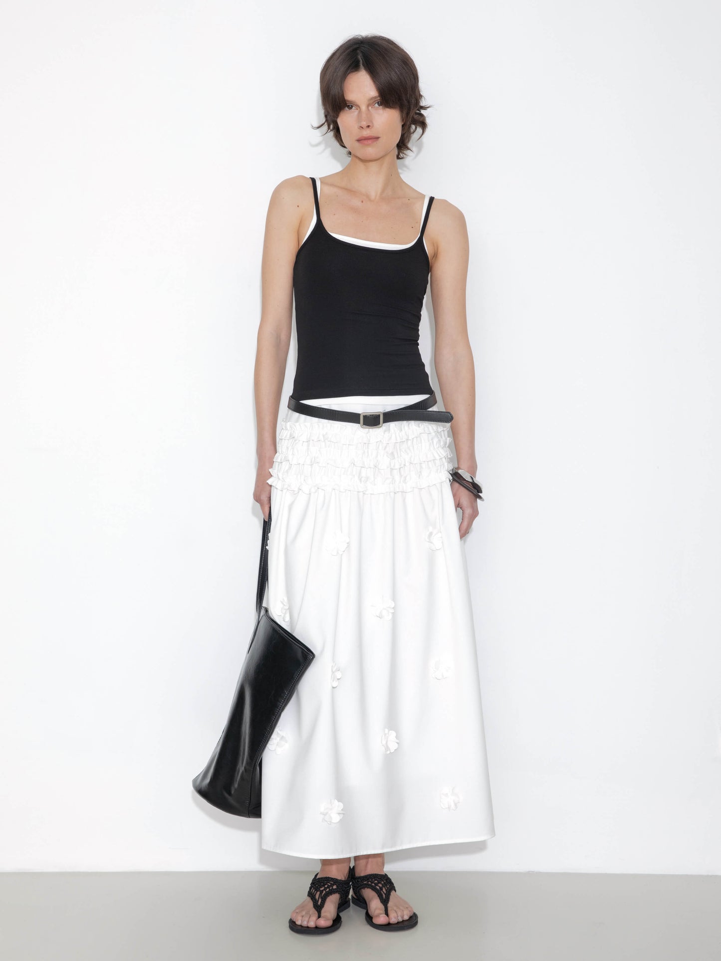 3D Floral Maxi Skirt