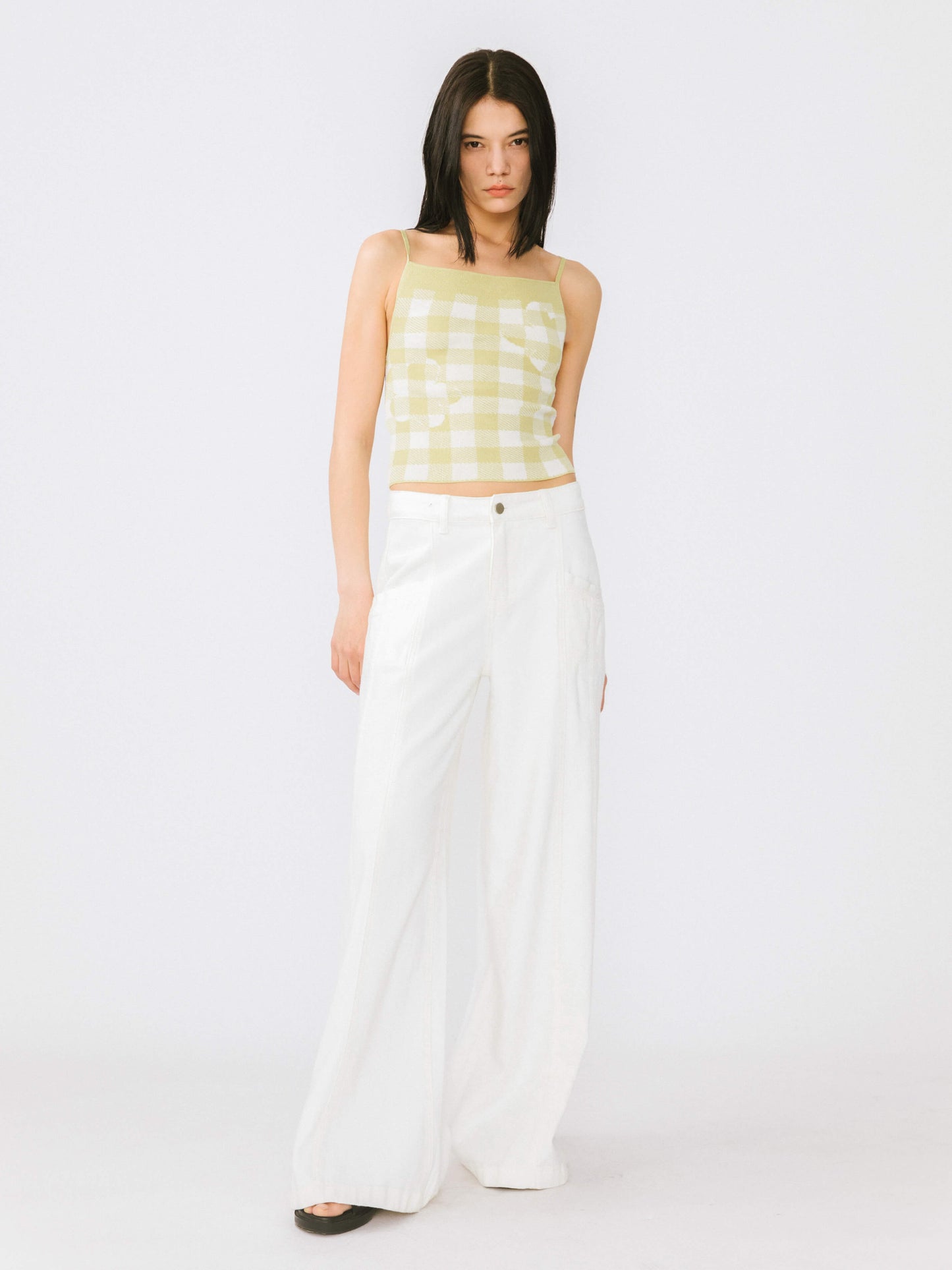 Checkered Knit Camisole top