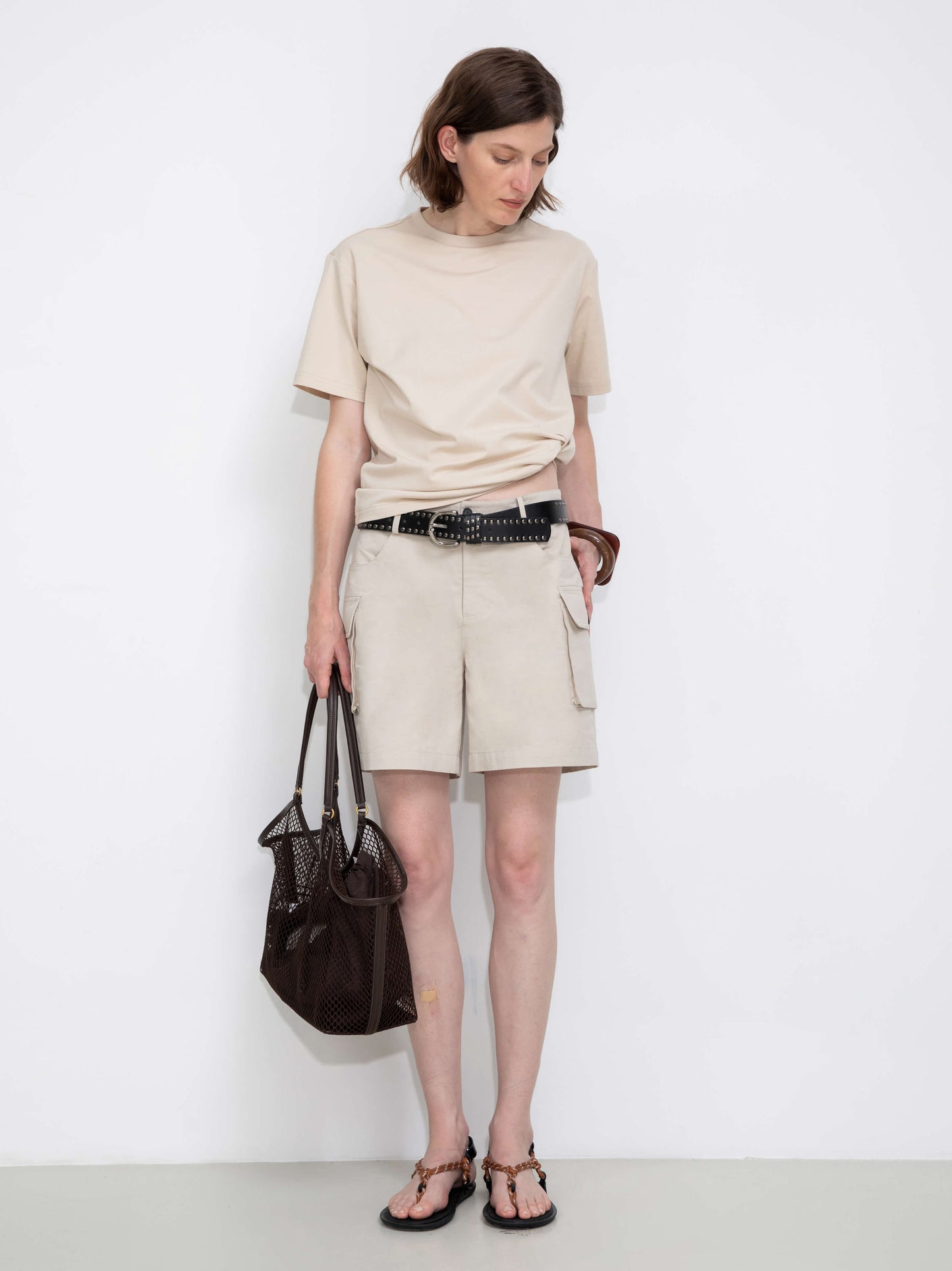 C by CUBIC Oversized Crew Neck Solid T-Shirt