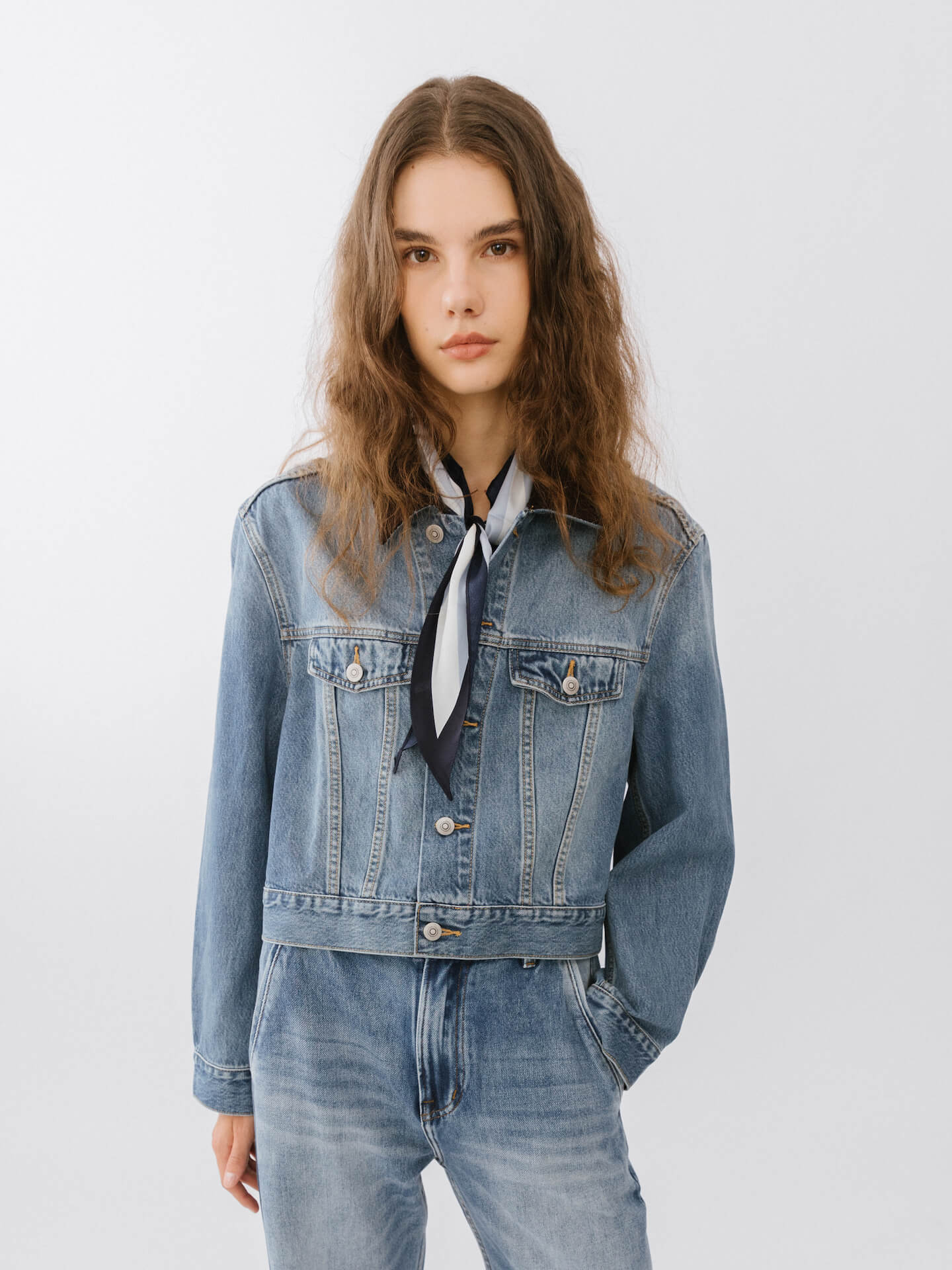 Light Blue Short Denim Jacket