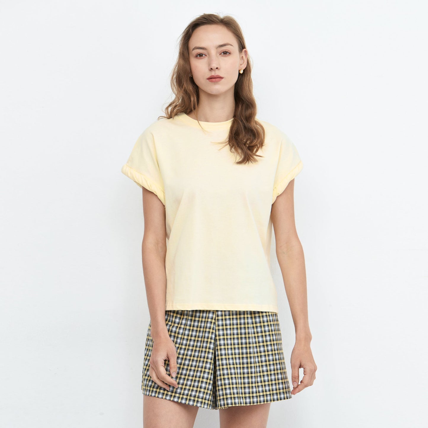 Round Neck White Casual T-shirt