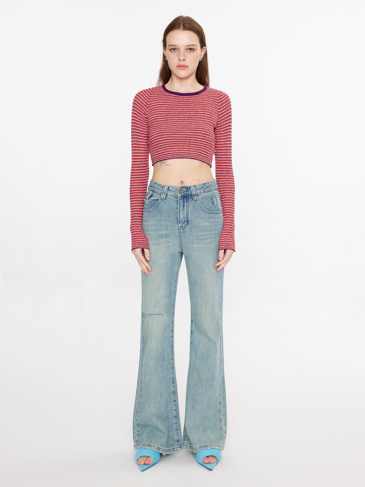 Striped Fitted Long Sleeve Top