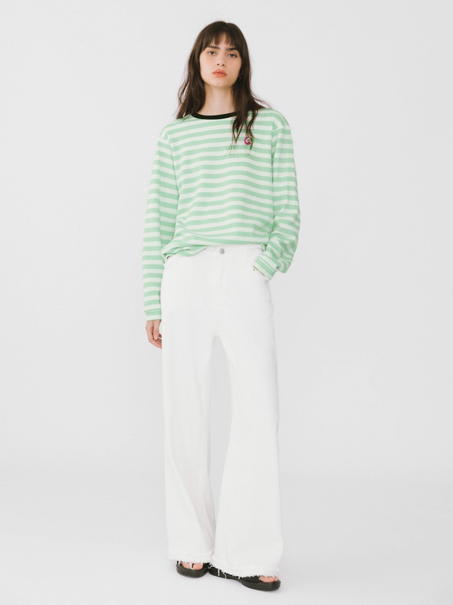 Oversized Striped Long Sleeve Top