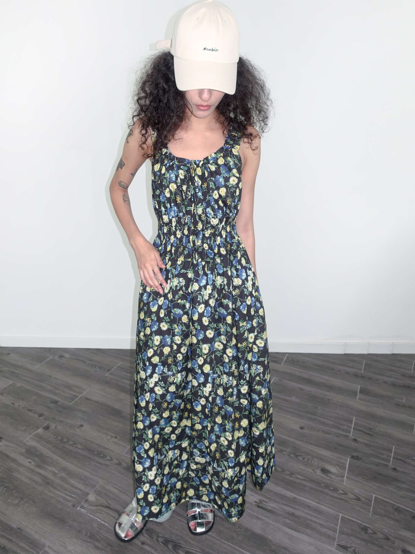High Waist Floral Sling Dress