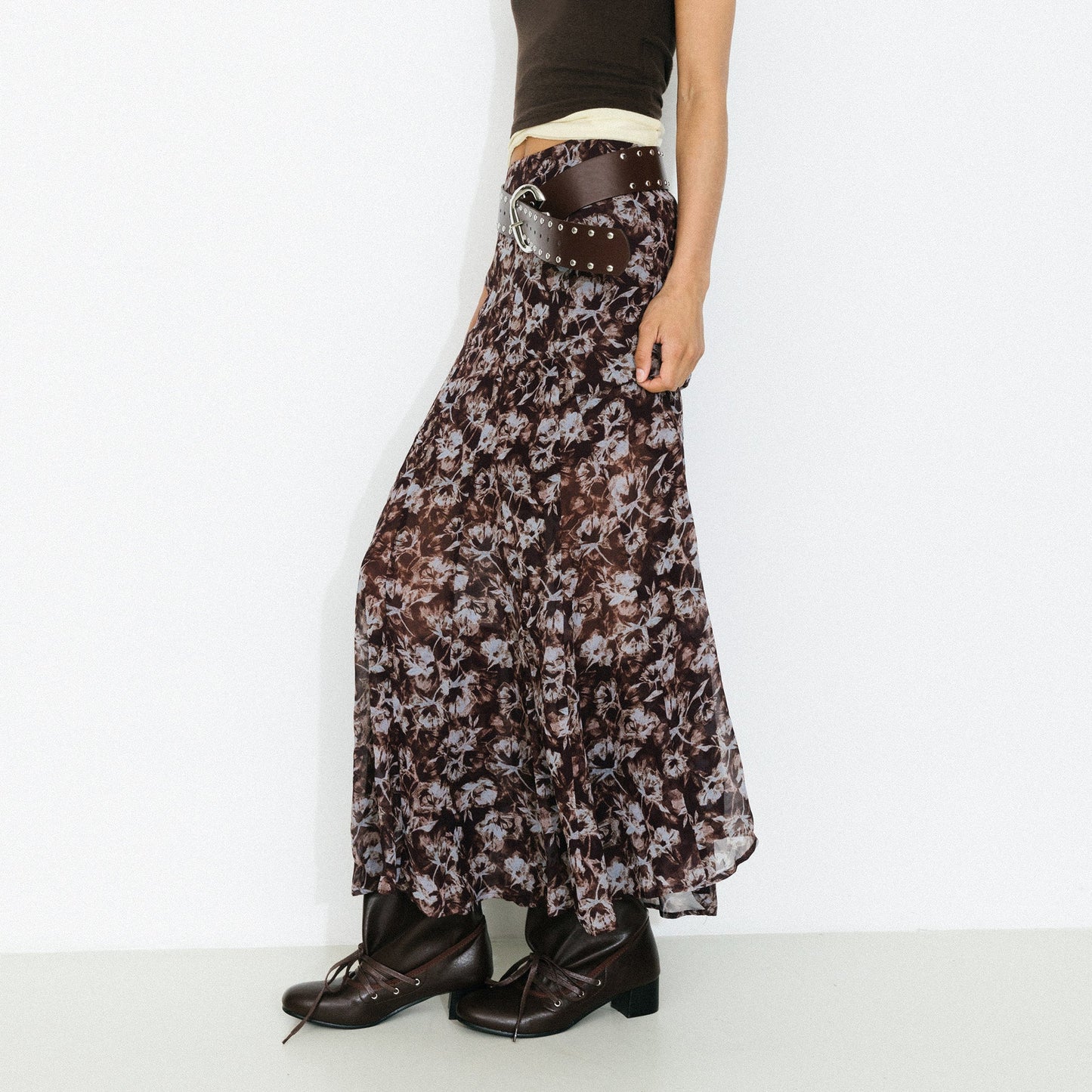Floral A-Line Maxi Skirt