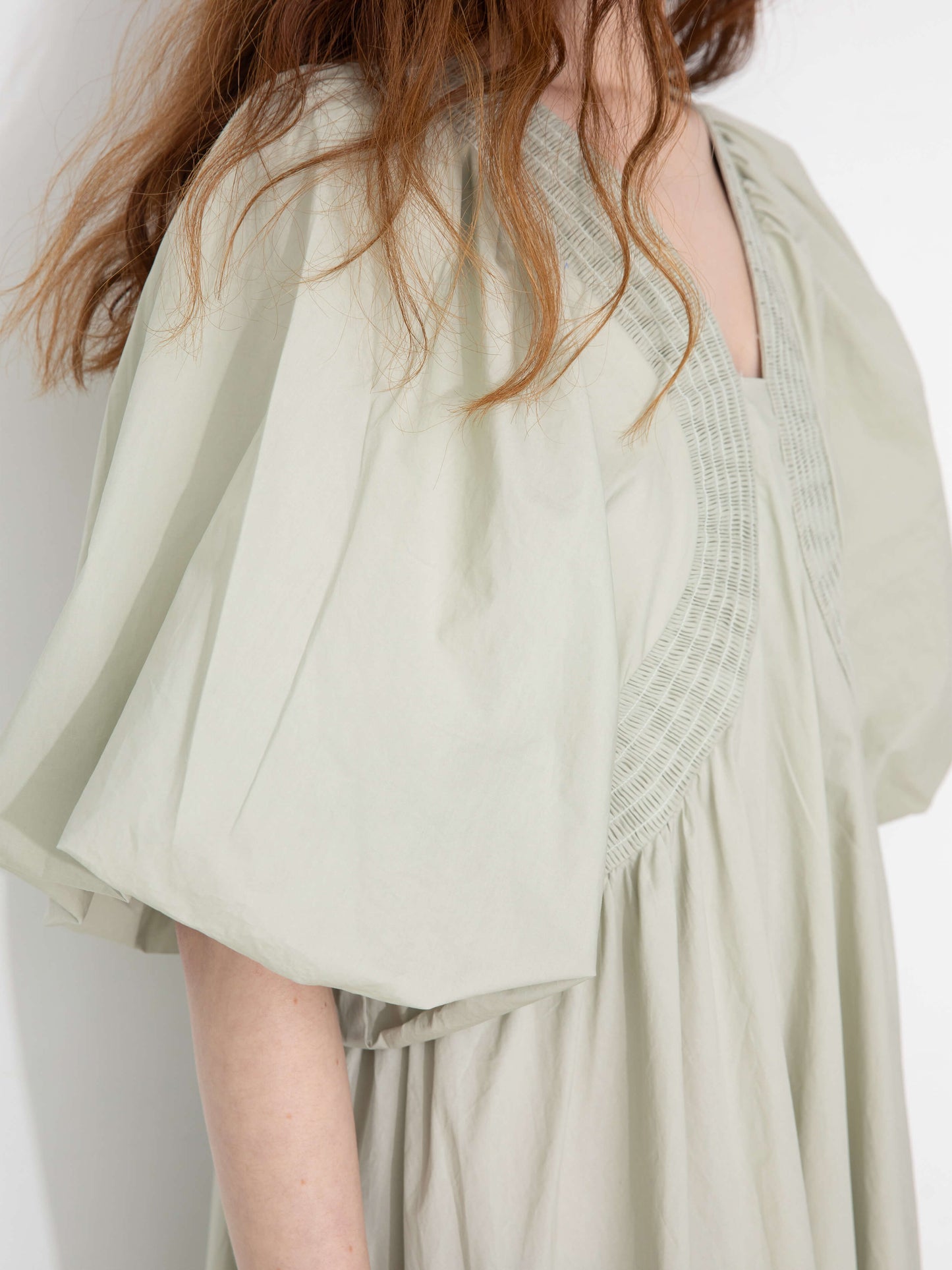 100% Cotton Puff Sleeve Loose-Fit Vacation Dress