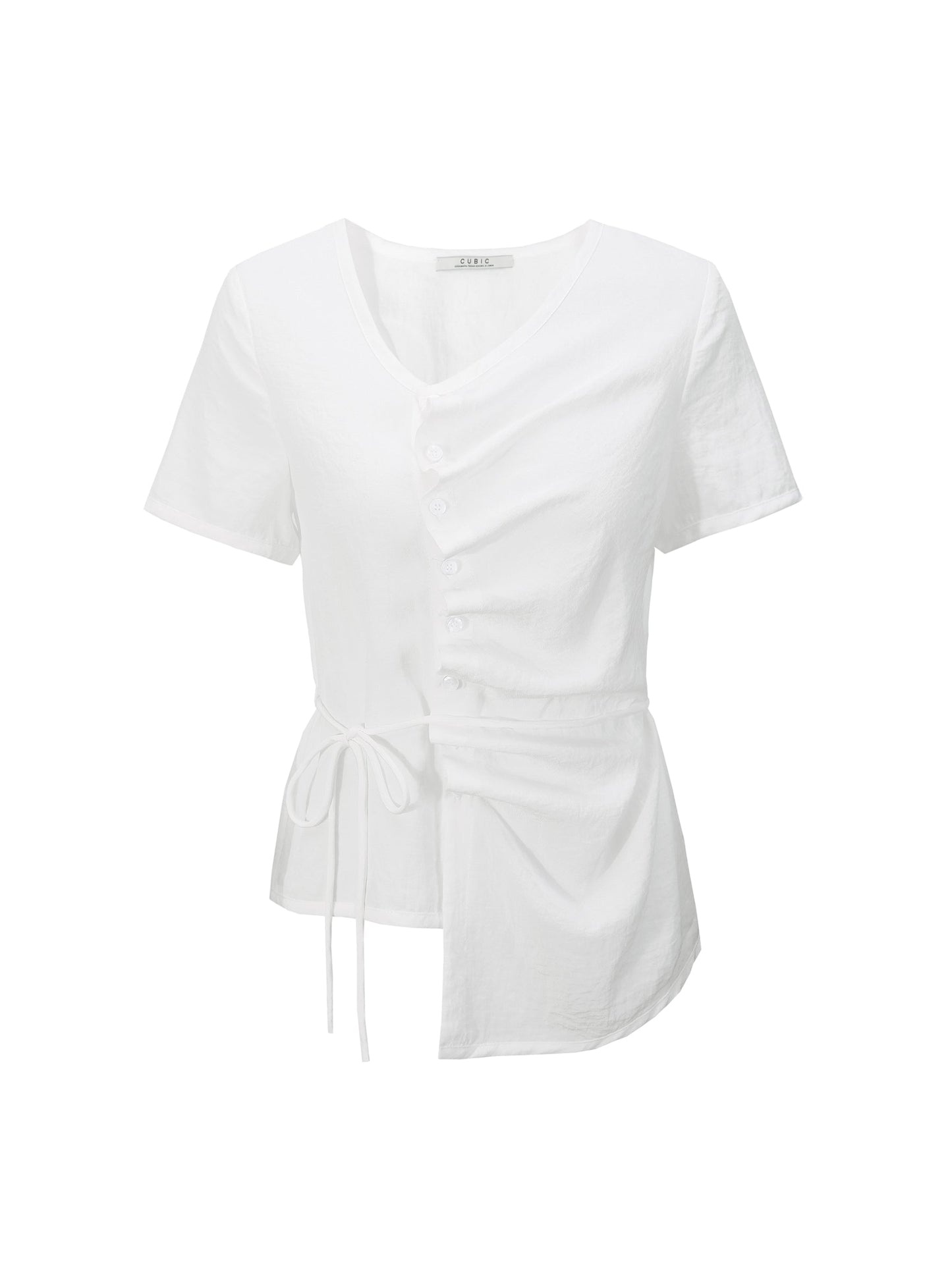 Asymmetric Button Down T-Shirt