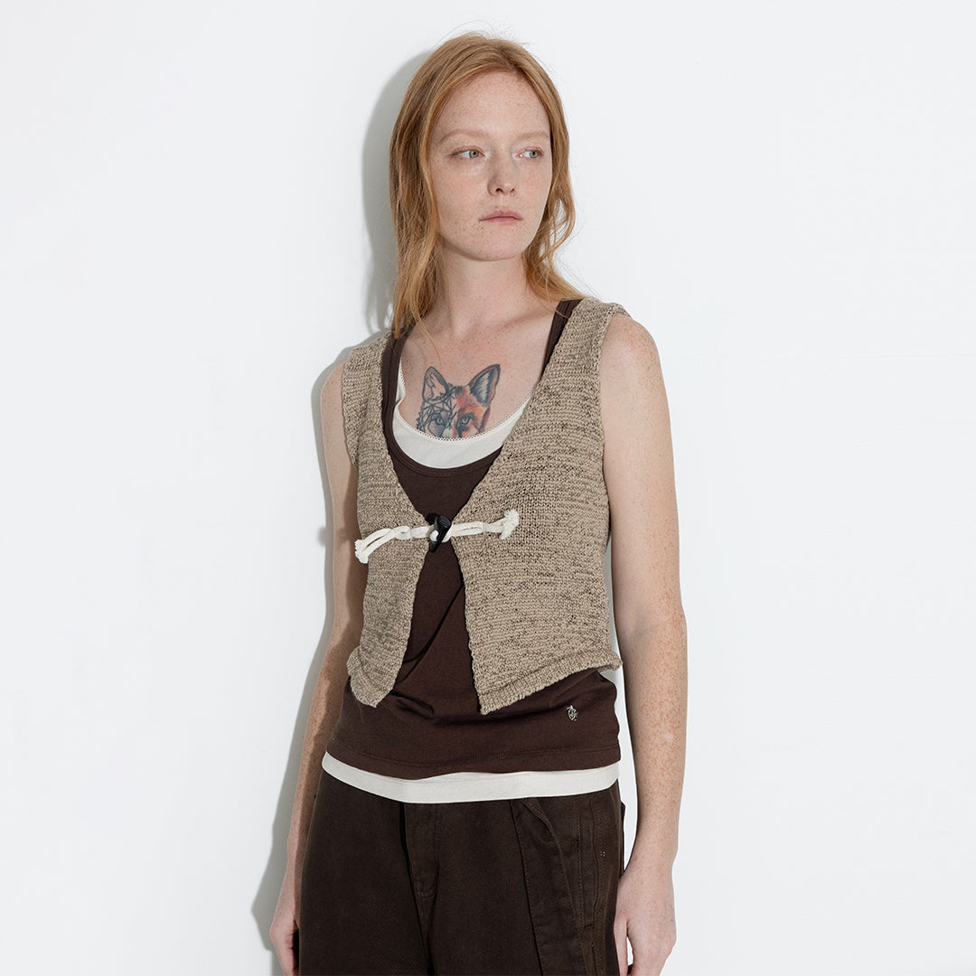 Vintage Toggle Button Knitted Cardigan Vest