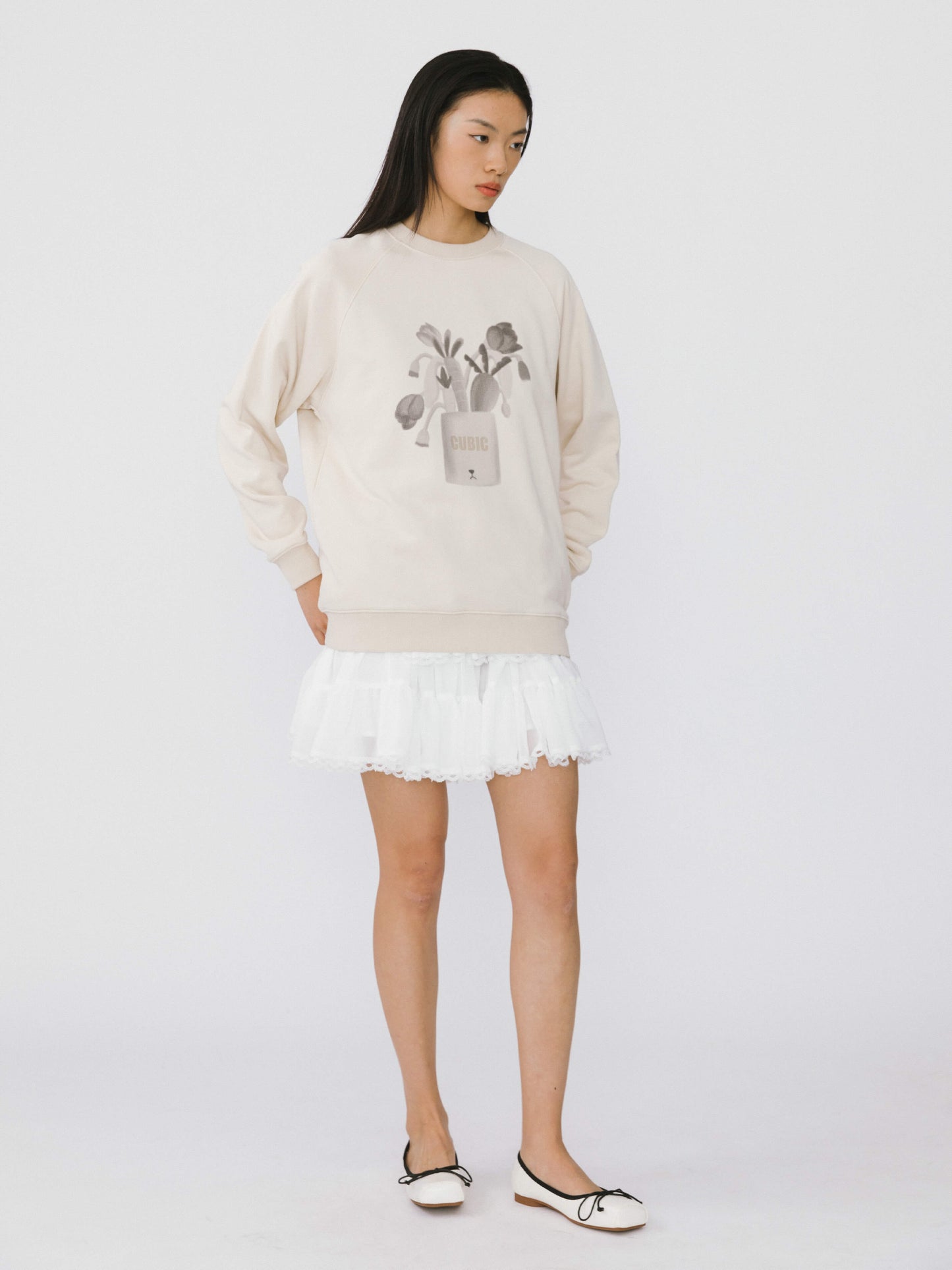 Round Neck Printed Sweatshirt