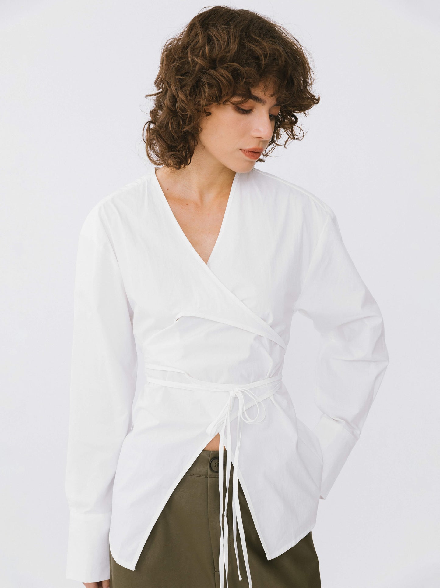 V-Neck Criss-Crossed Layered Blouse