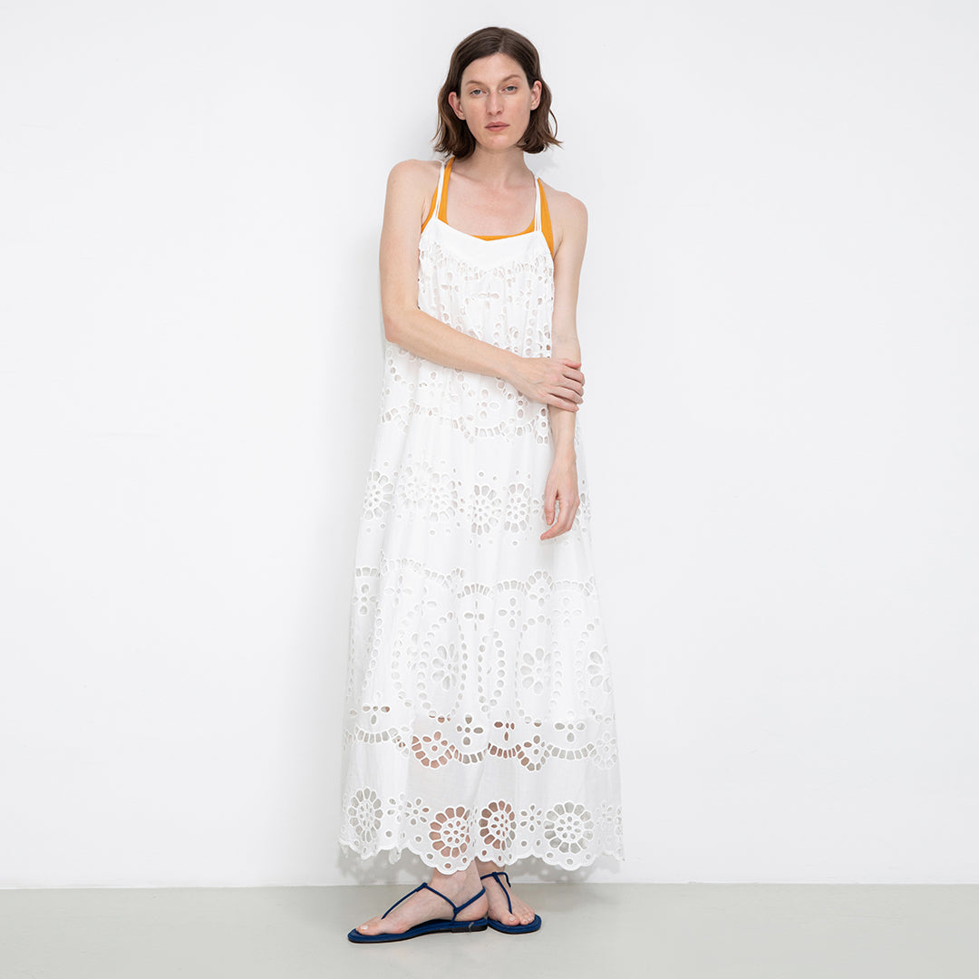 Heavily Embroidered Eyelet Floral Cami Dress