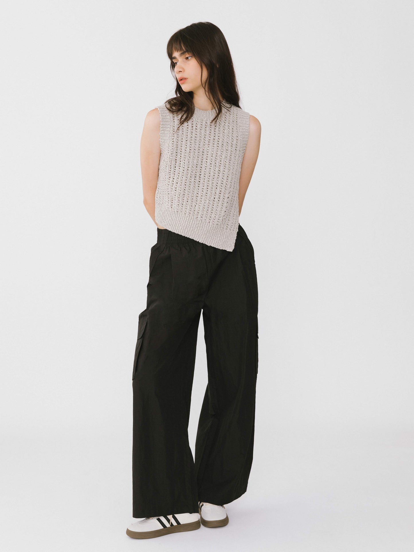 Elasticated Wide Leg Cargo Trousers