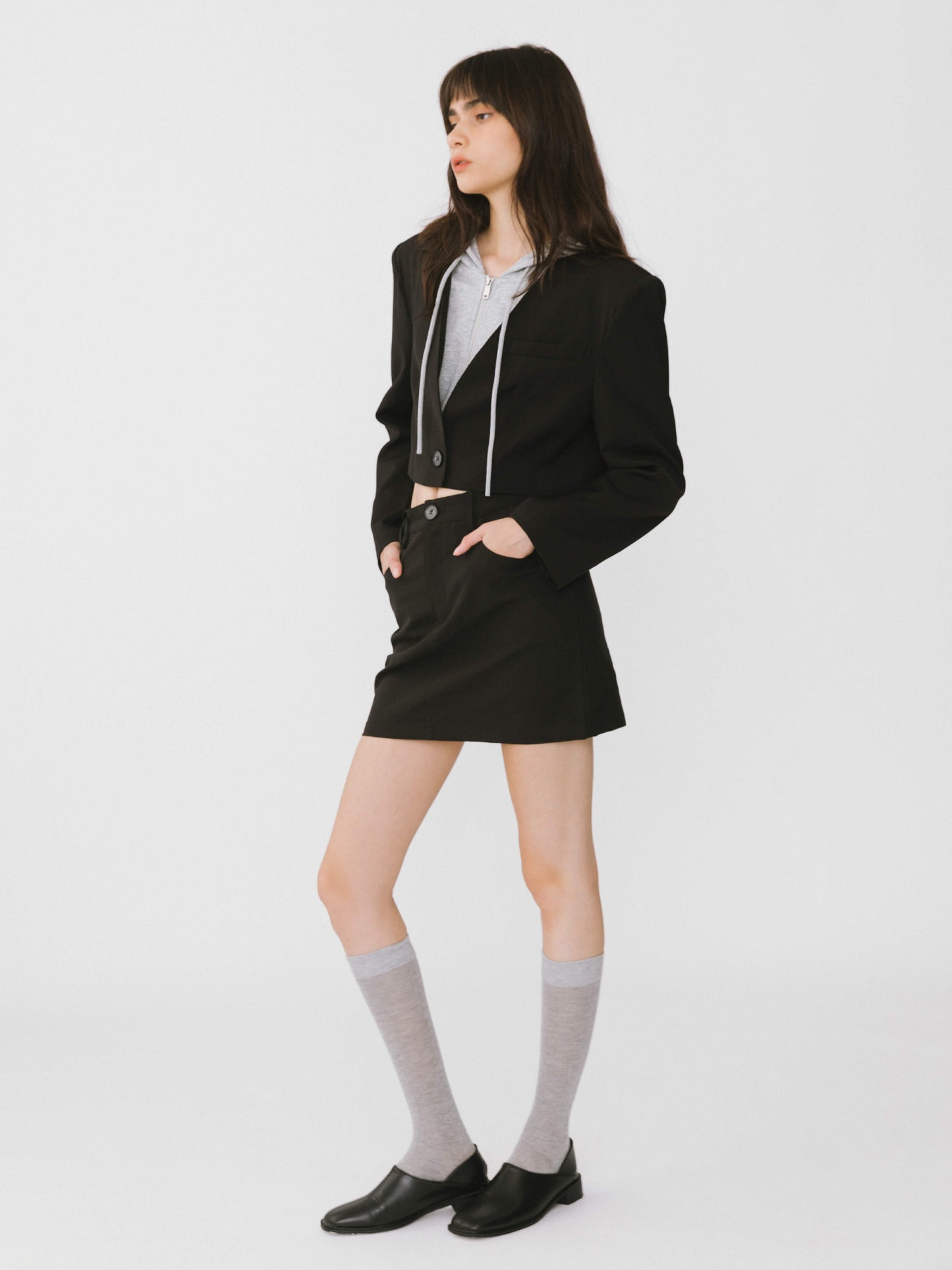 Heart Patch Tailored Mini Skirt