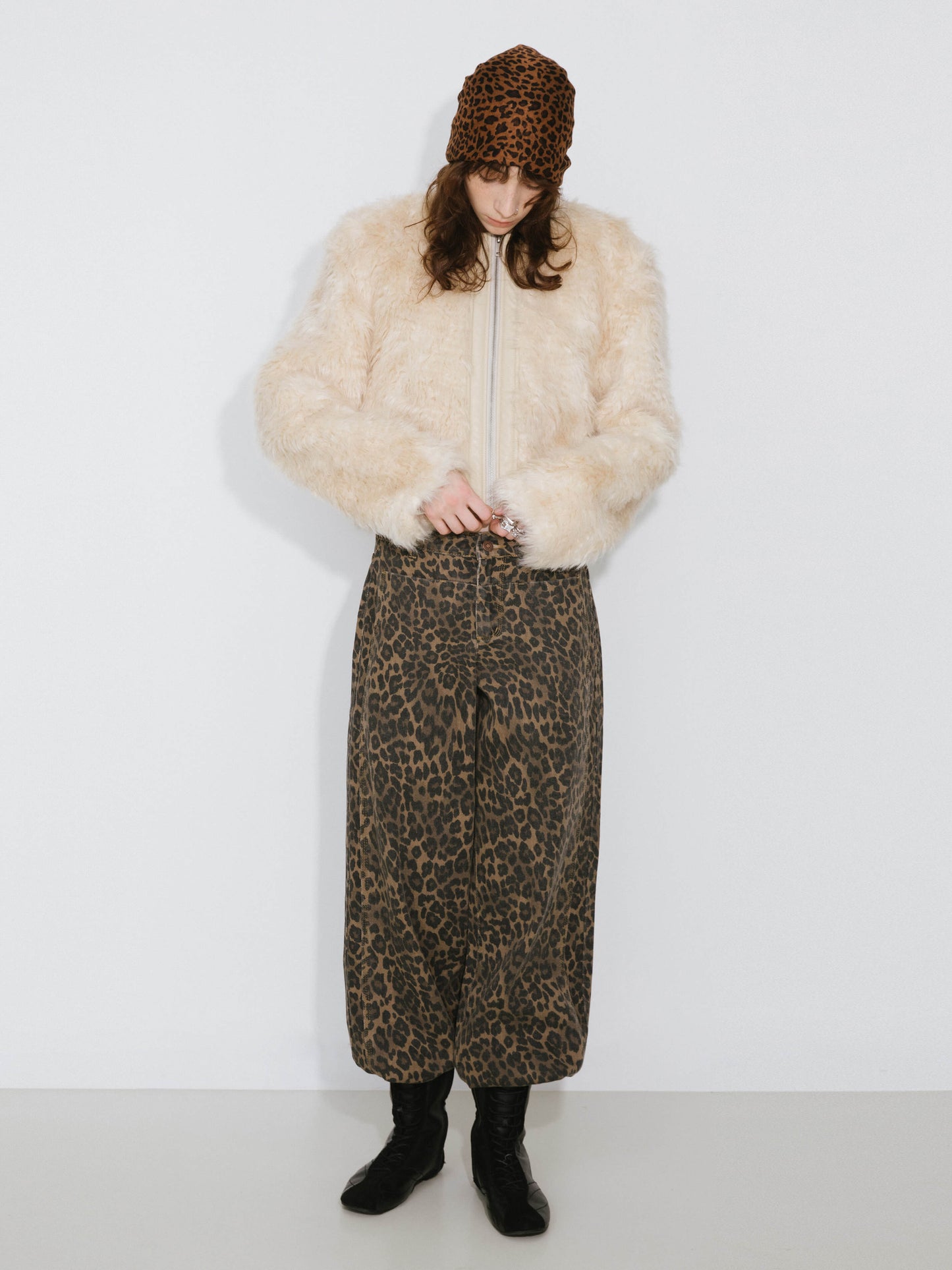 Zip Up Cropped Teddy Coat