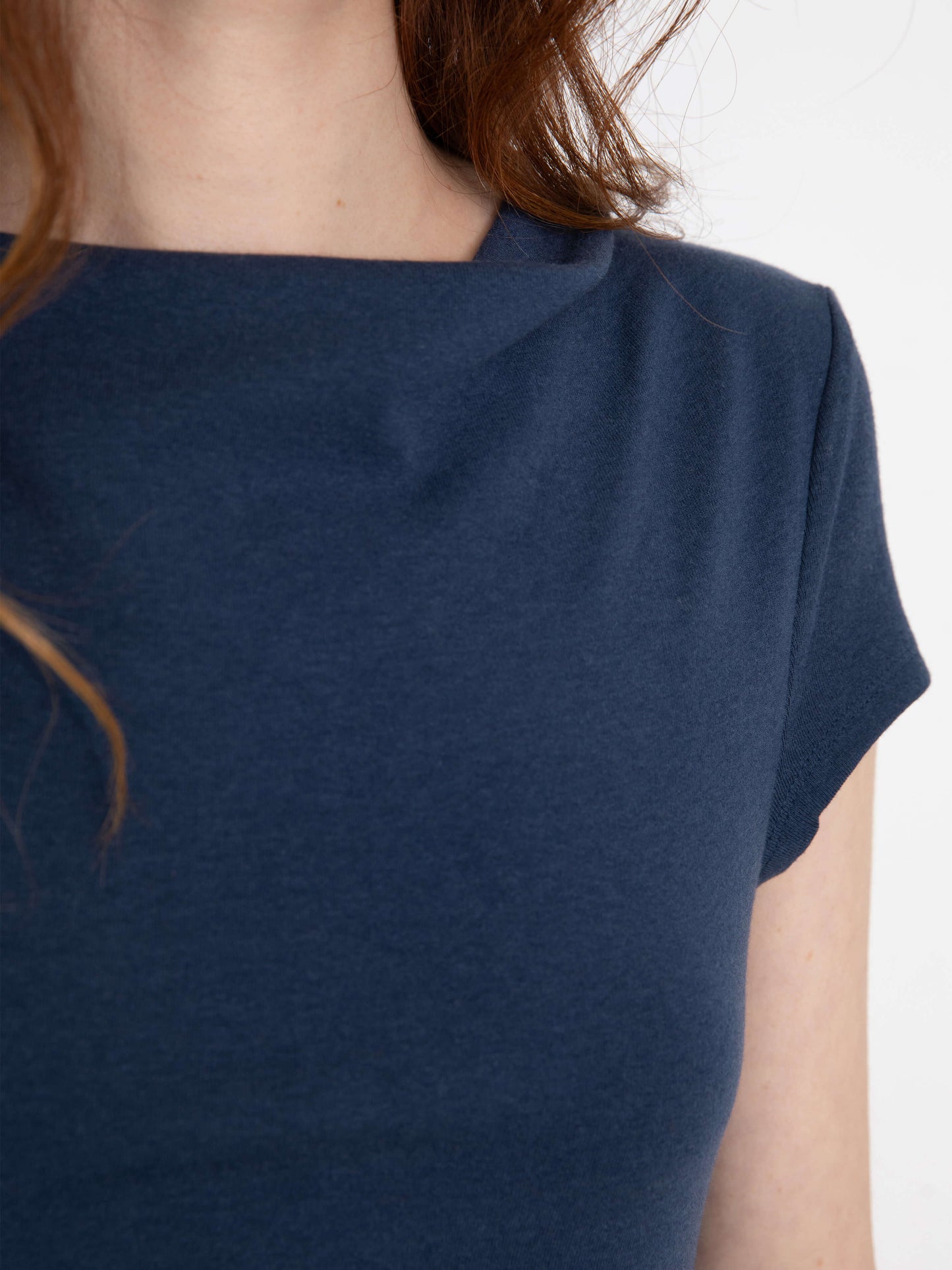 C BY CUBIC Draped Neck Short-Sleeve T-Shirt