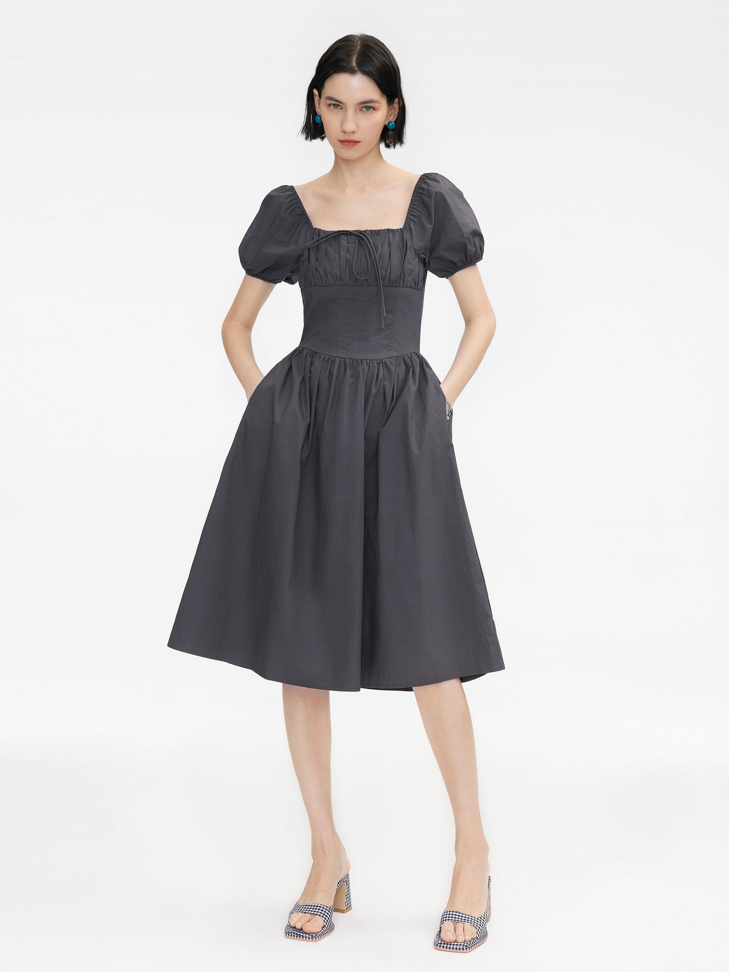 Puff Sleeve Retro Dress