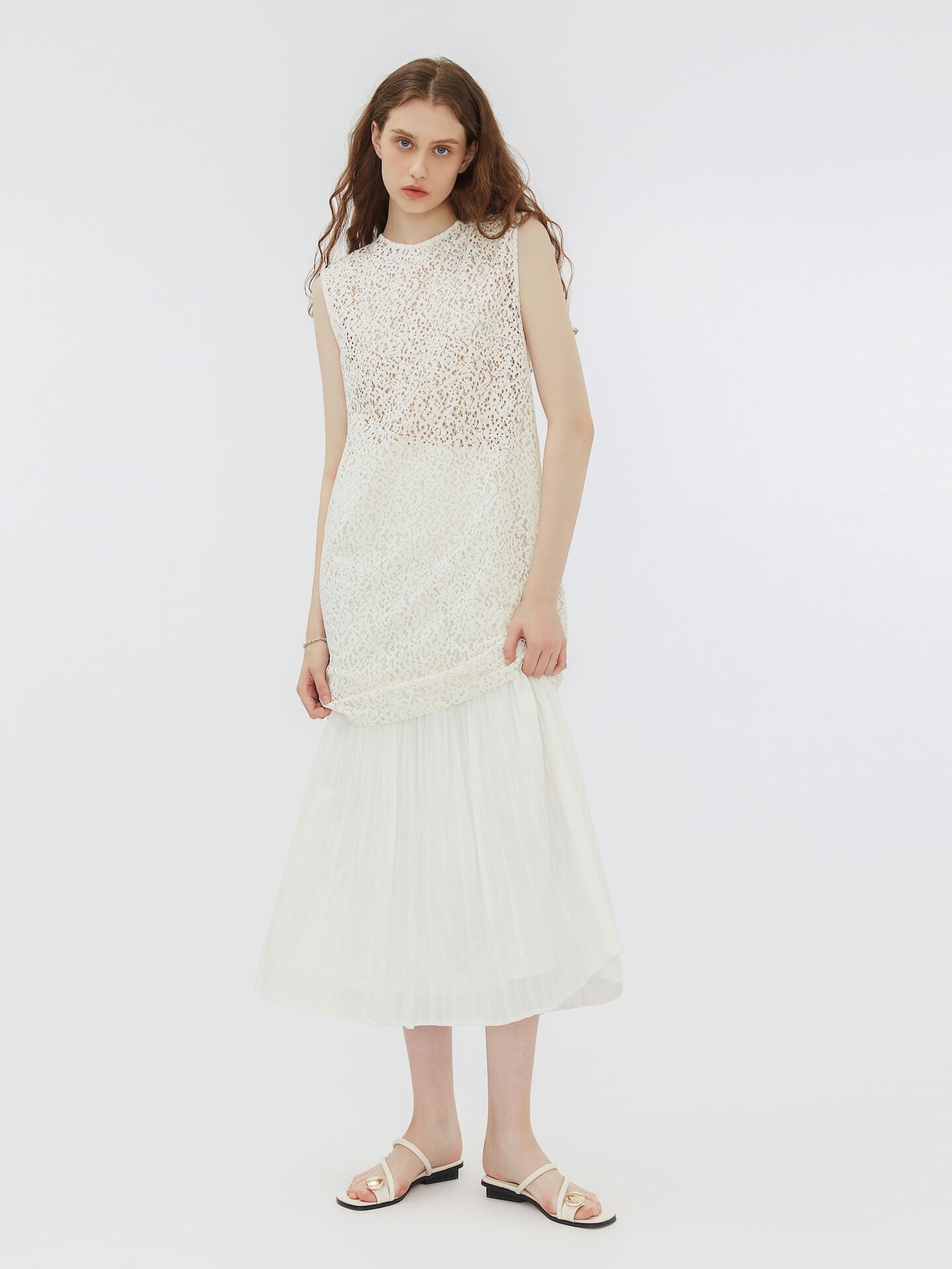 Round Neck Sleeveless A-line Dress