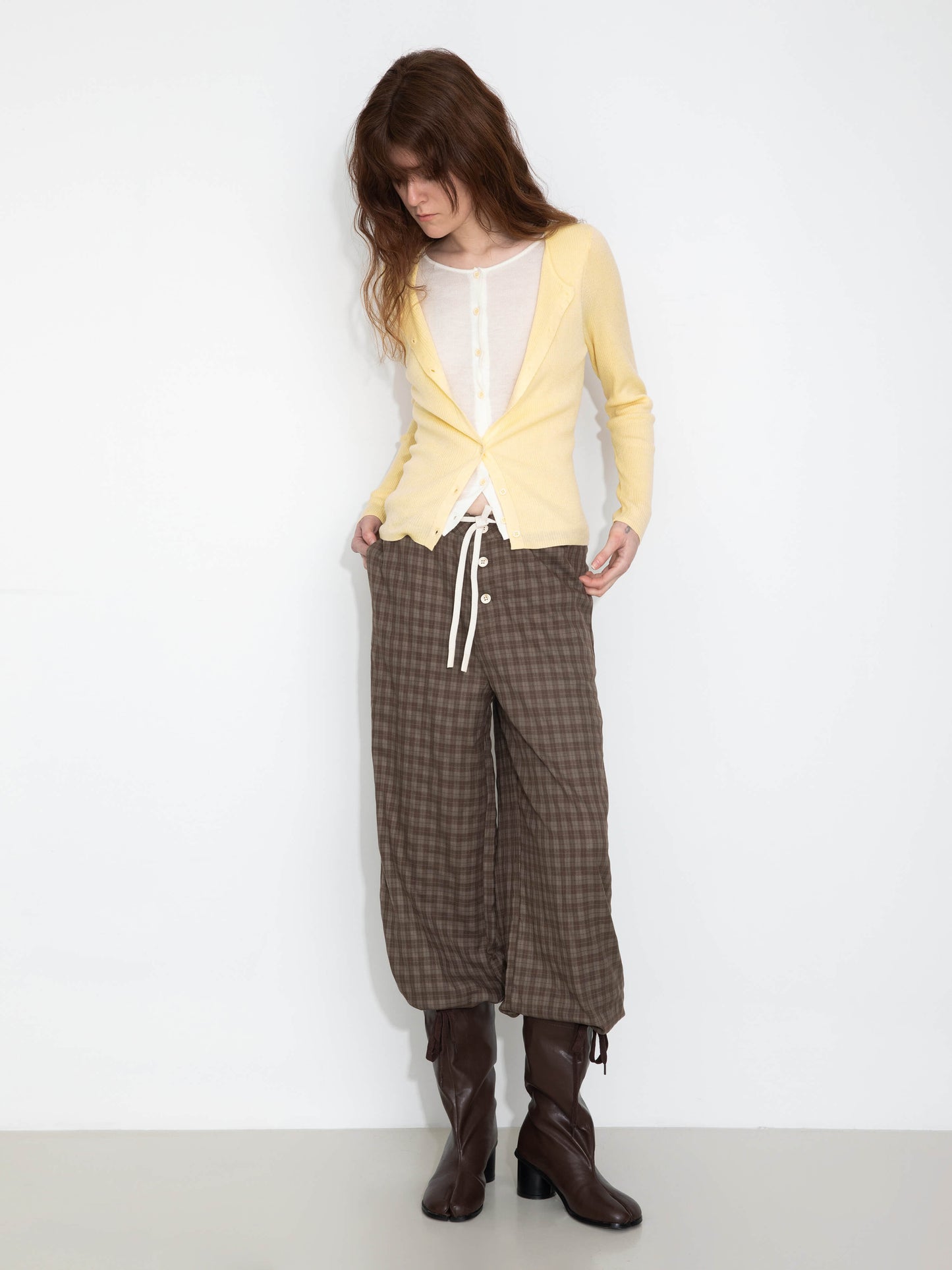 Slim-Fit Long Sleeve Layered Knit Cardigan