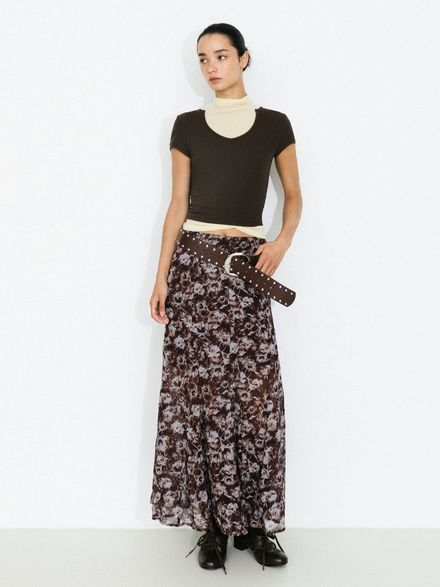 Floral A-Line Maxi Skirt