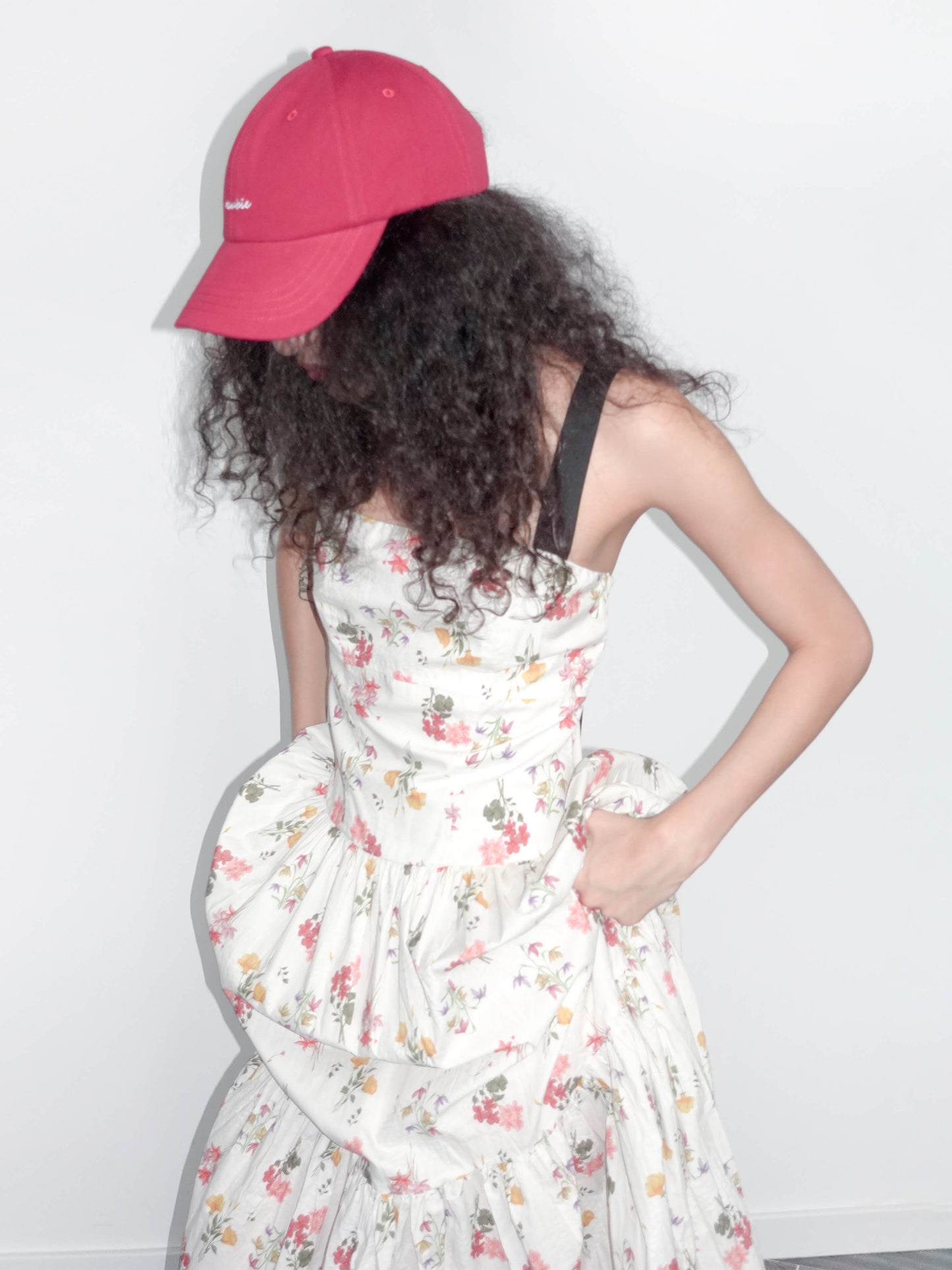A-line Floral Print Sling Dress