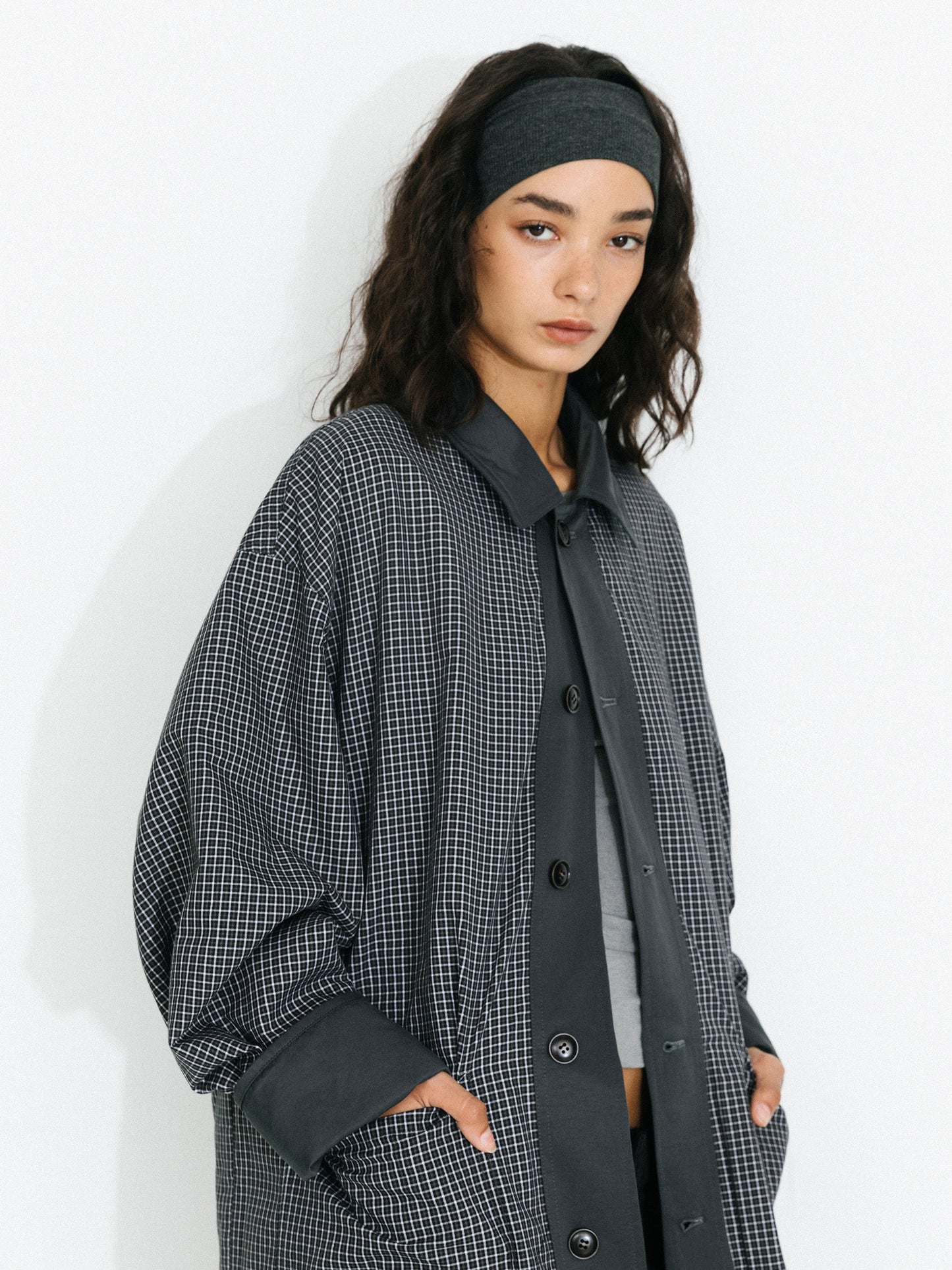 Oversized Single-Breasted Mid-Length Trench Coat