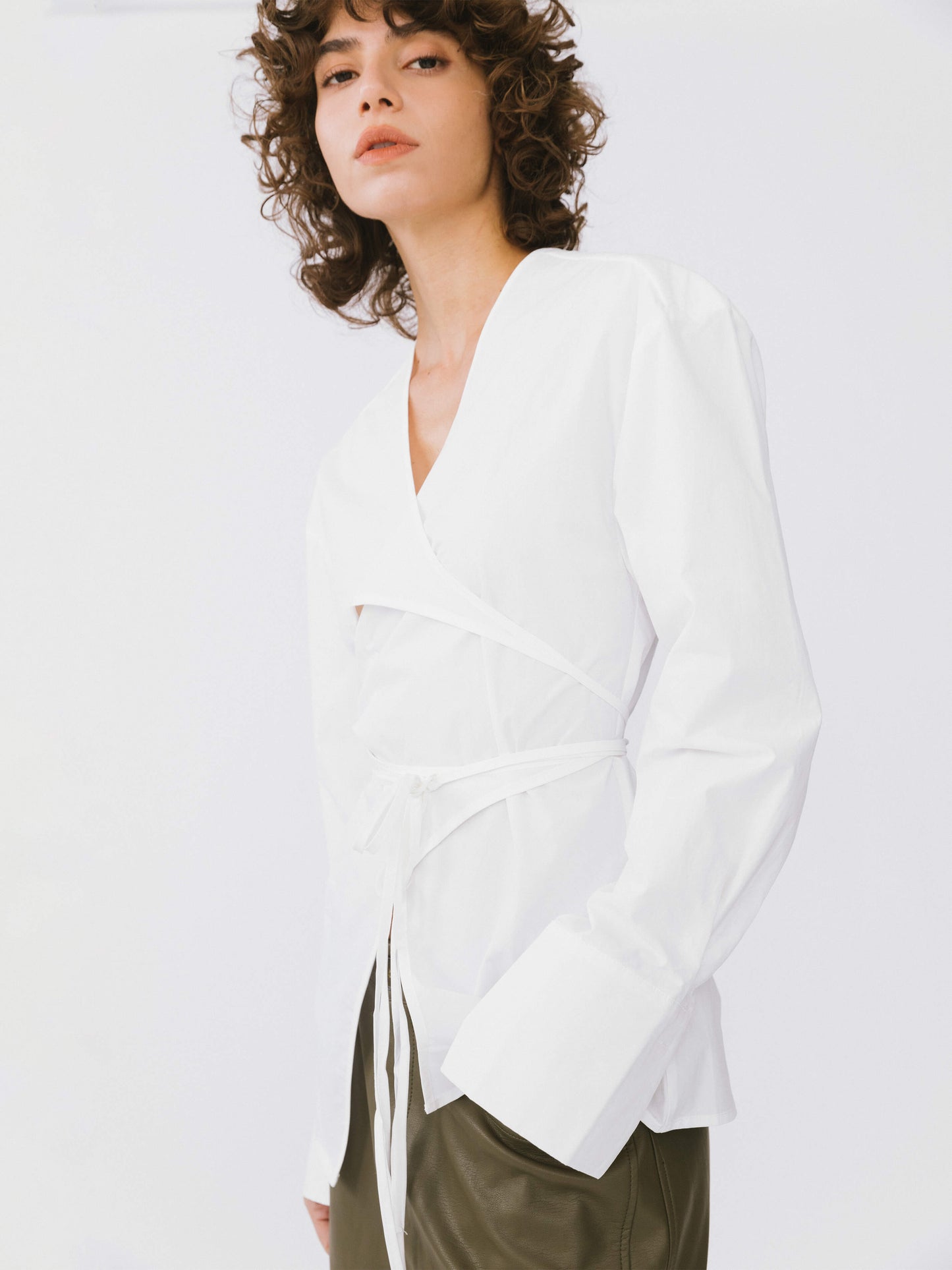 V-Neck Criss-Crossed Layered Blouse