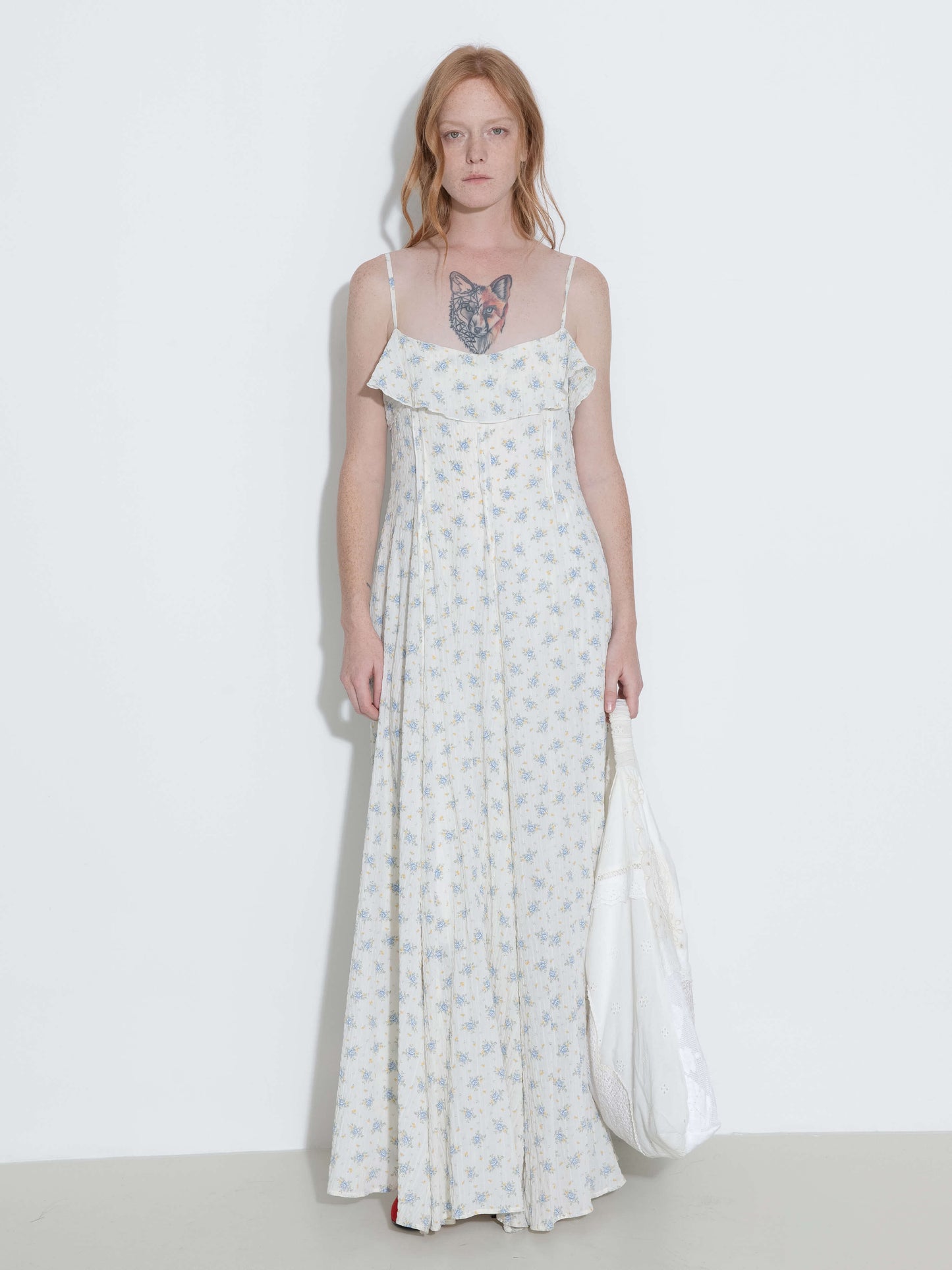 Waist Gathered Floral Sling Dress