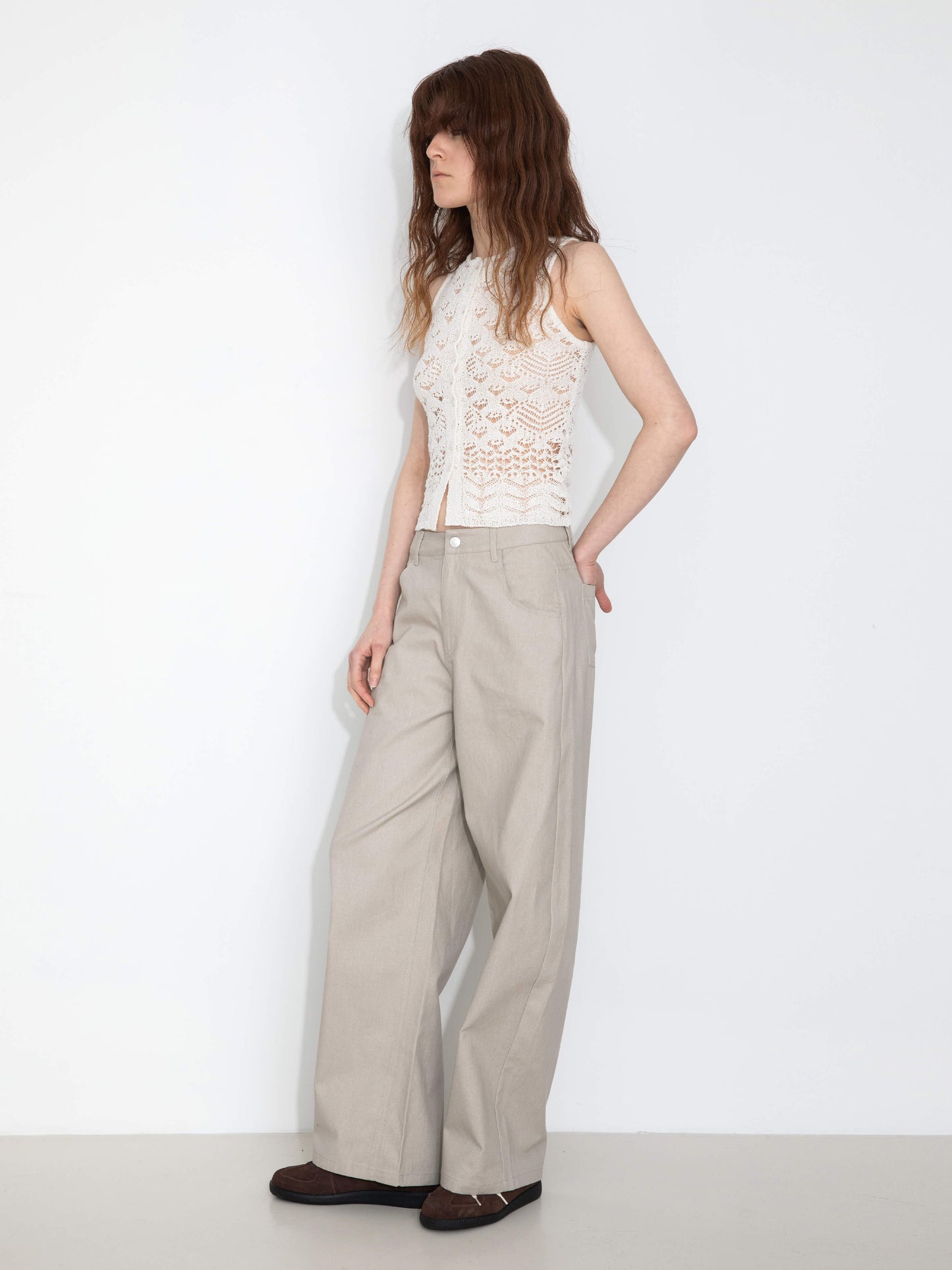 Hollow-Out Crochet Knit Sleeveless Top