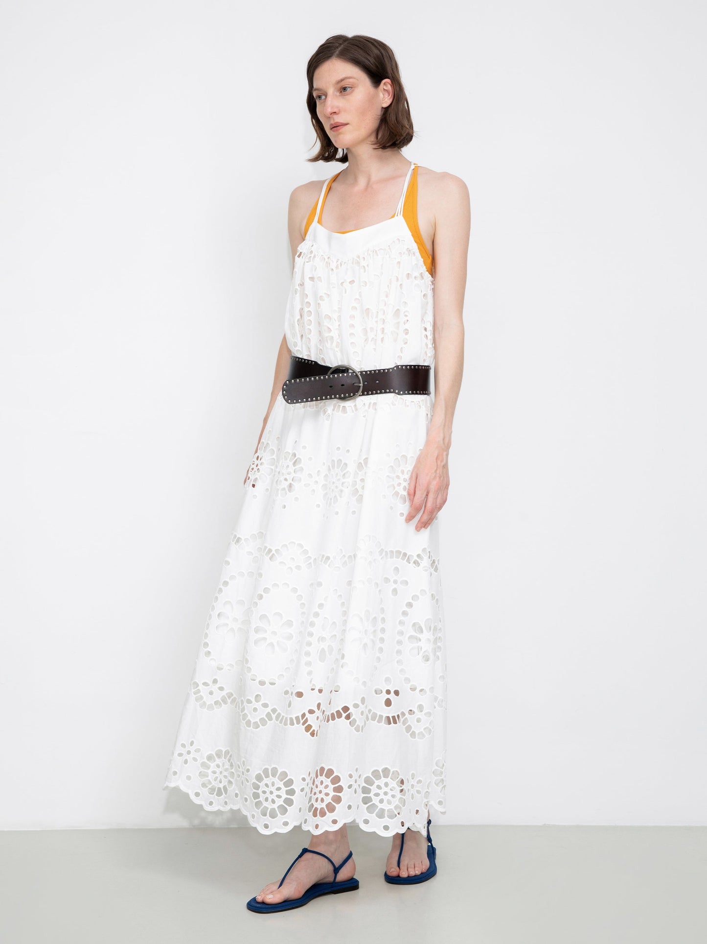 Heavily Embroidered Eyelet Floral Cami Dress