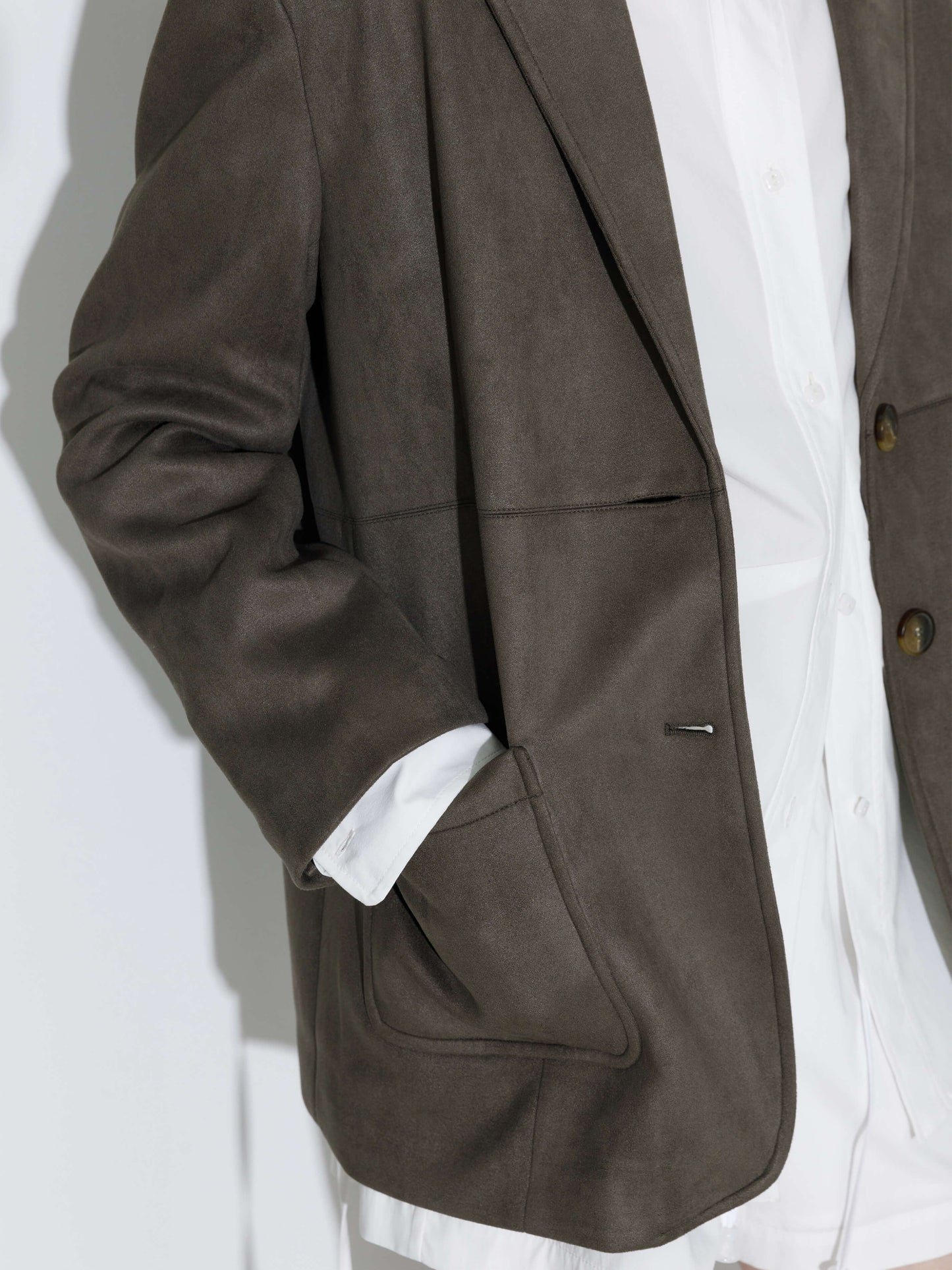 ONE BY CUBIC Silky Tailored Suede Jacket