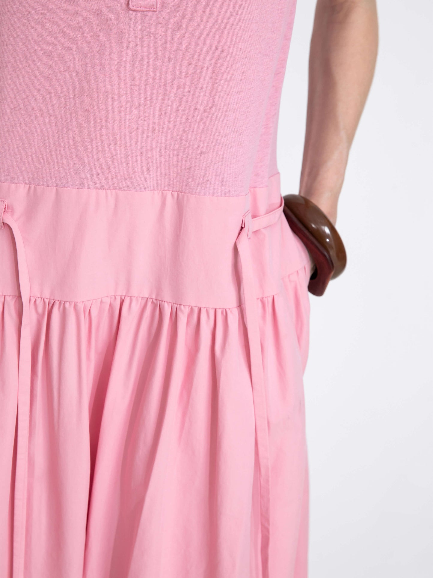 Panelled Henley Neck Vest Dress