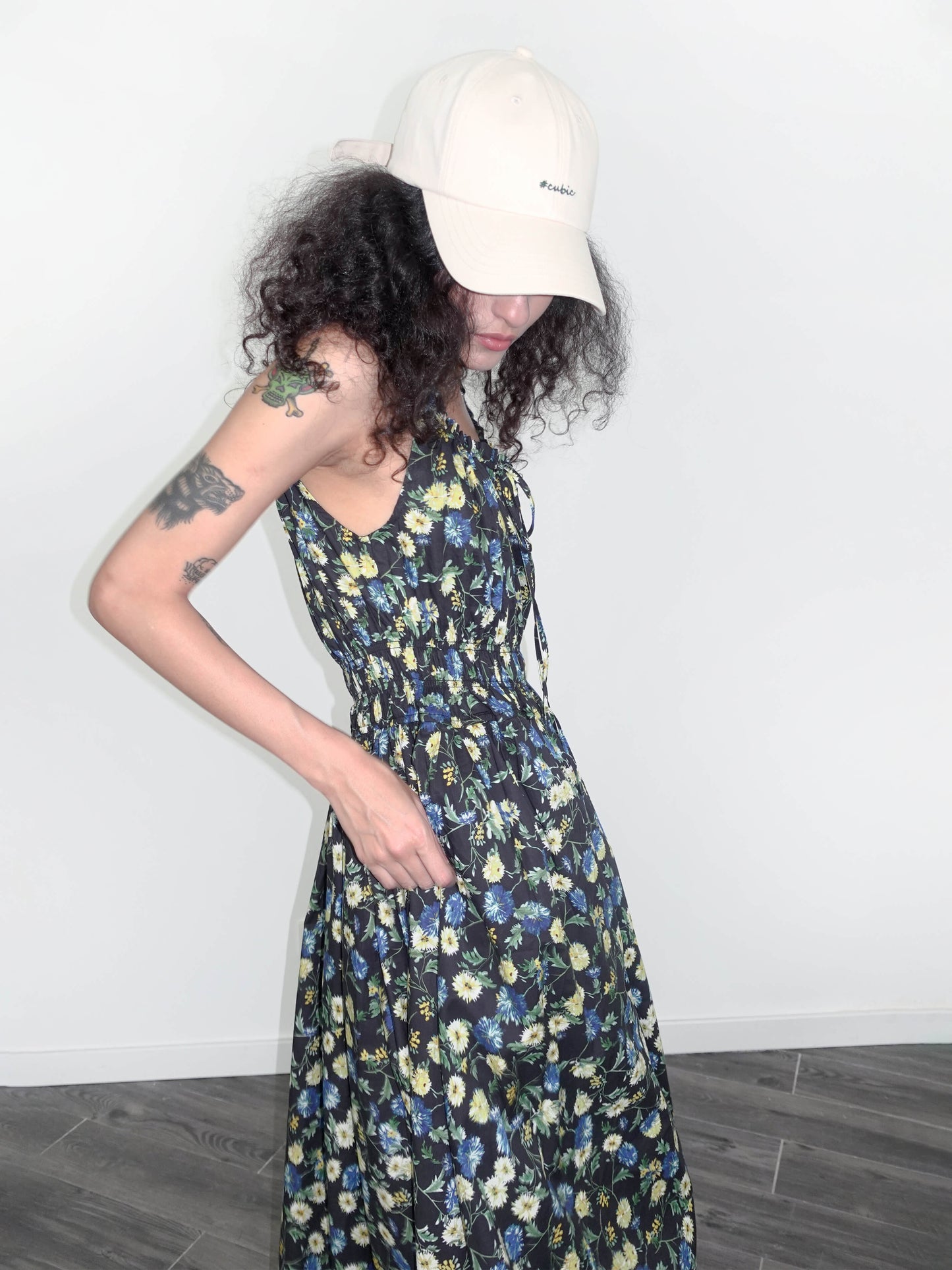 High Waist Floral Sling Dress