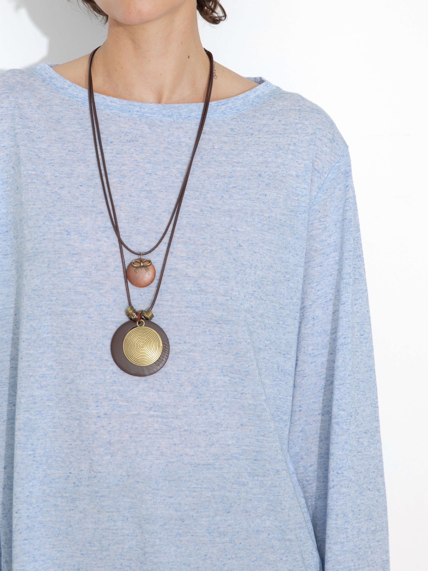Loose Crew Neck Long Sleeve Knit Top