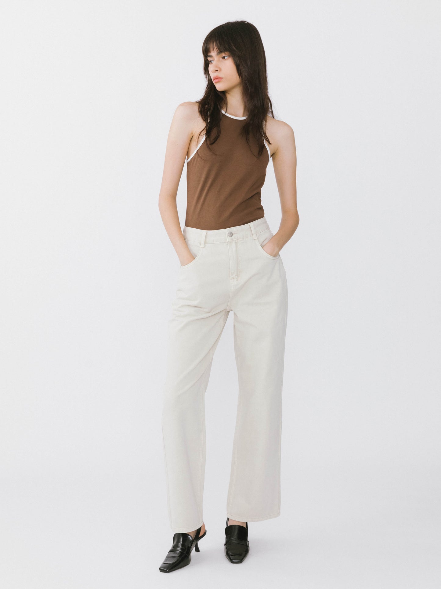 Contrast Cutaway Tank Top