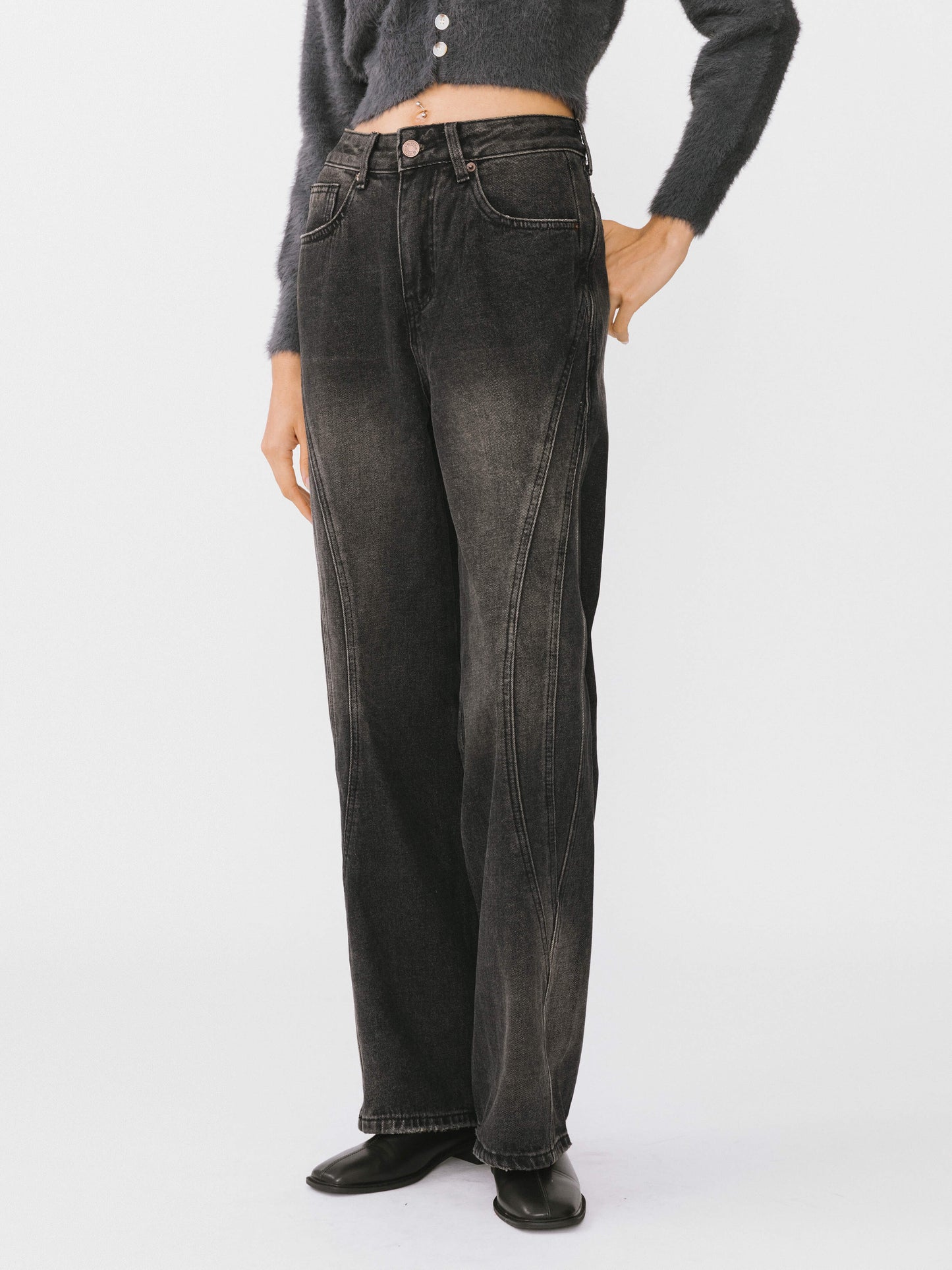 Vintage Style Straight leg Denim Jeans
