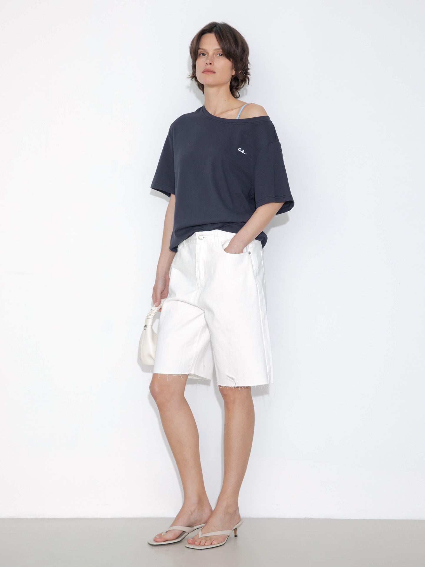 C by CUBIC Embroidered Off-Shoulder T-Shirt