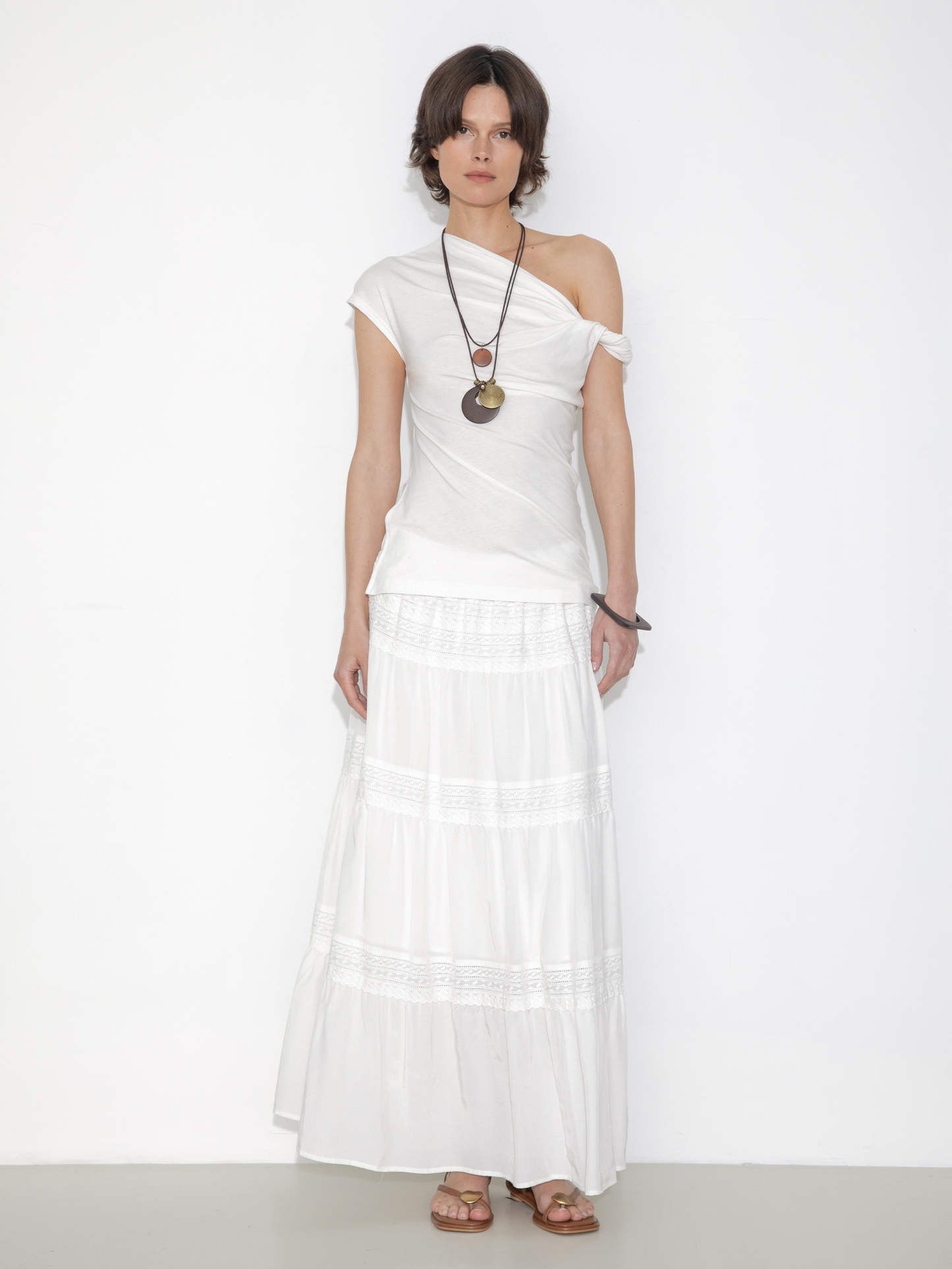 Panelled Lace Maxi Skirt