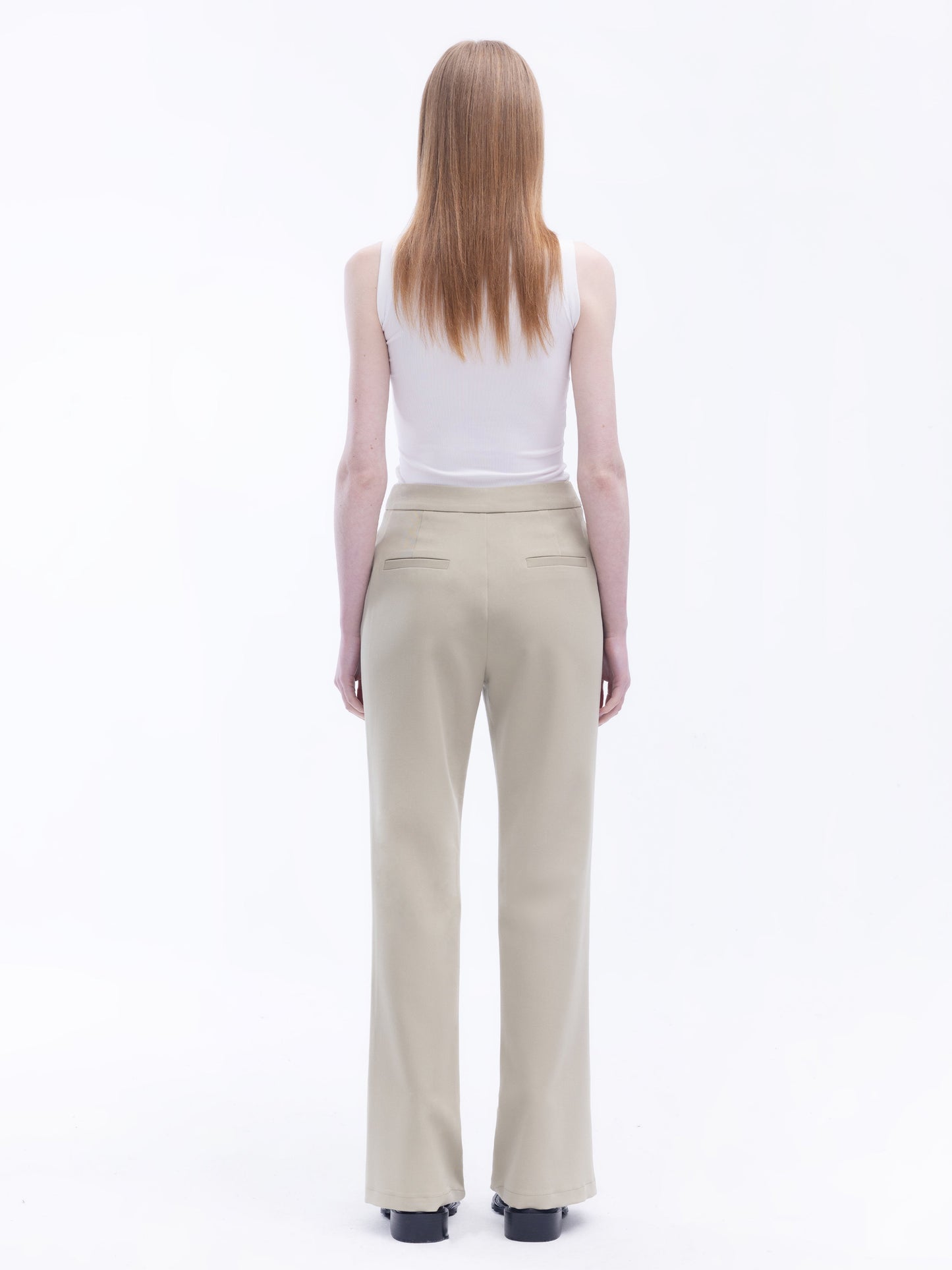 Asymmetric Slitted Tailored Trousers