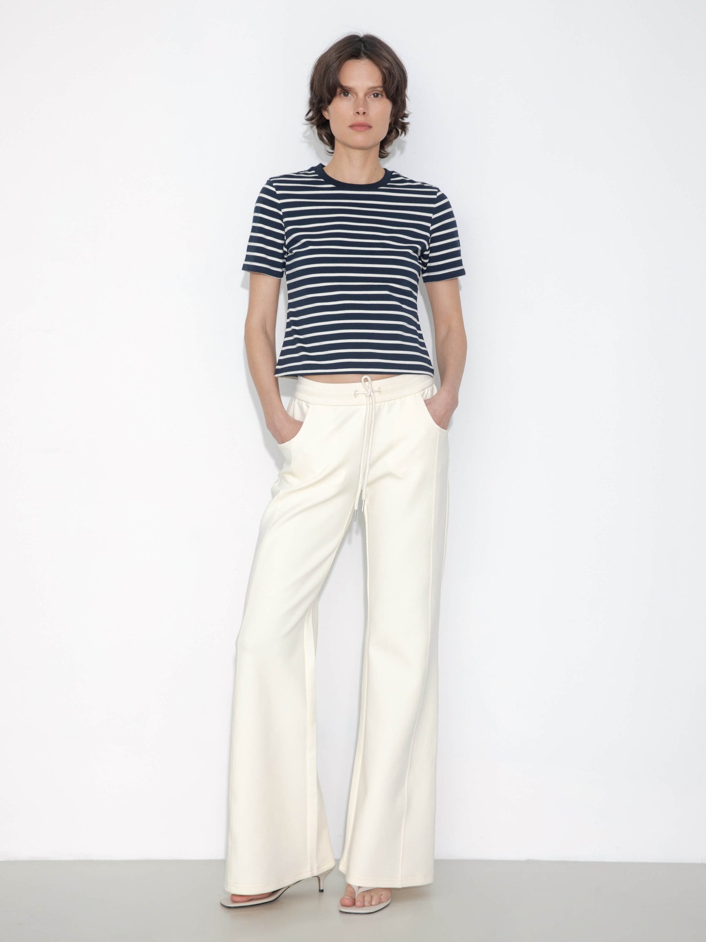 C by CUBIC Striped Basic Cotton T-Shirt