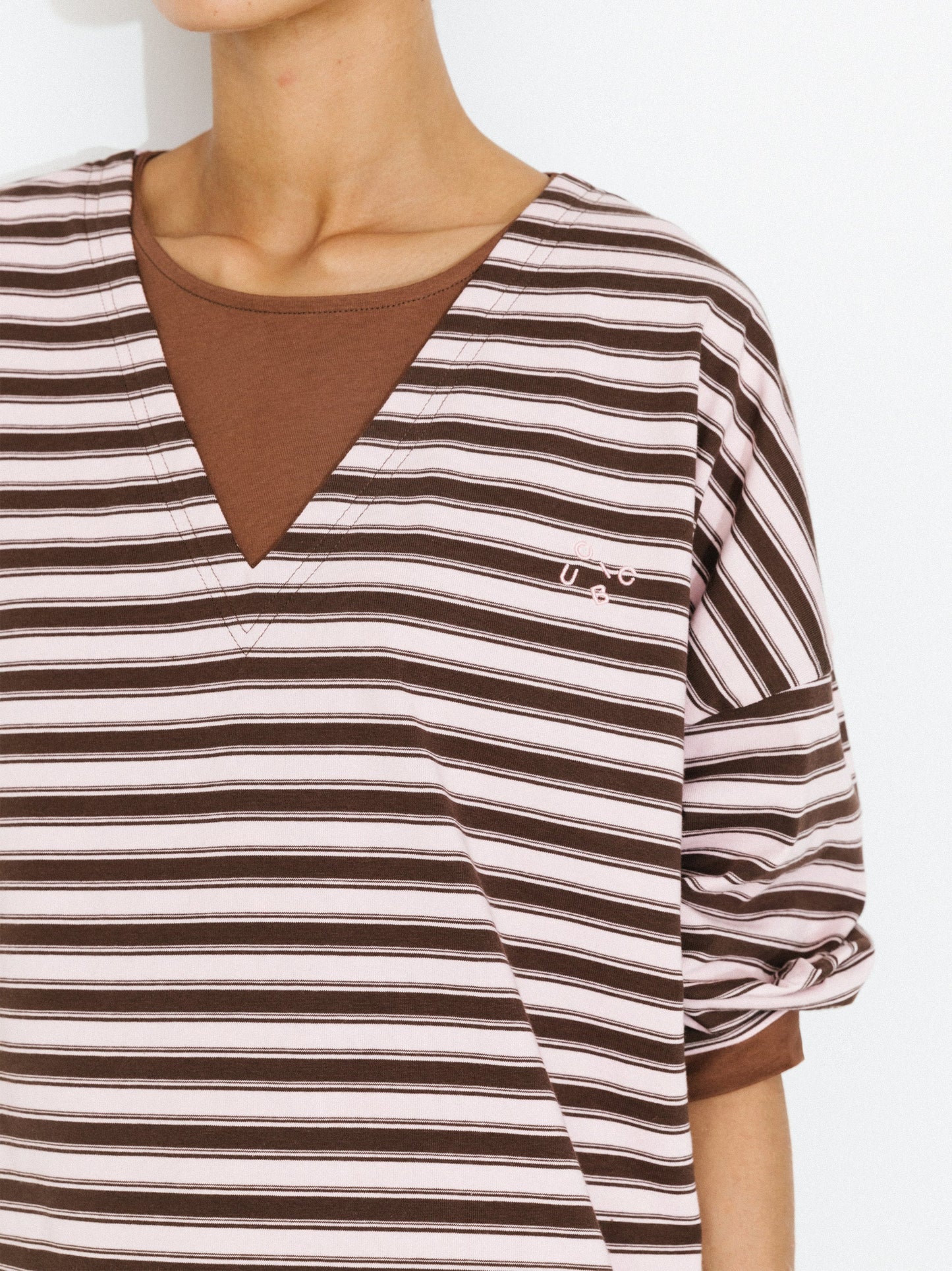 Contrast Stripe Oversized Long-Sleeve Top
