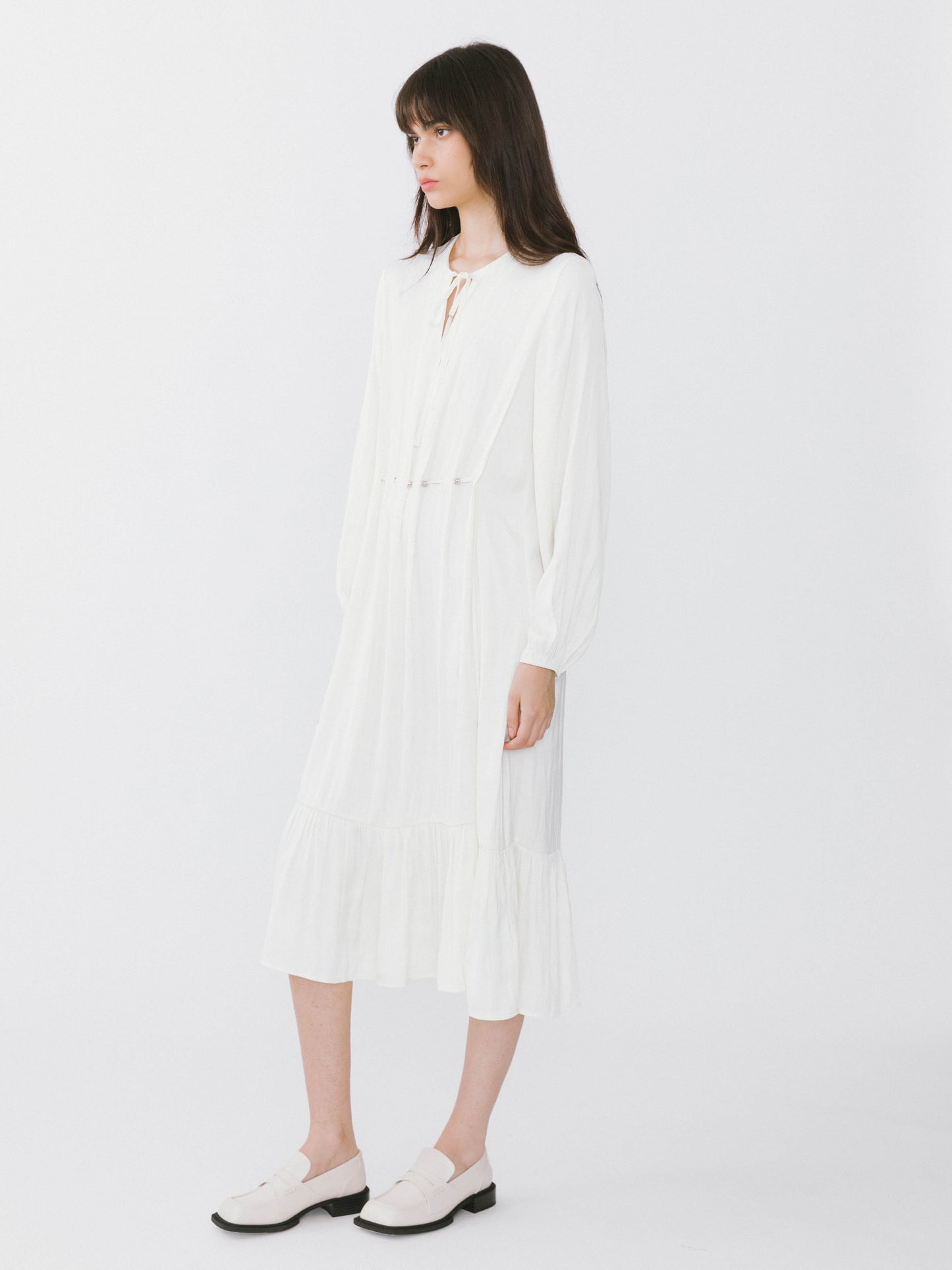Tiered Long Sleeve A-line Dress